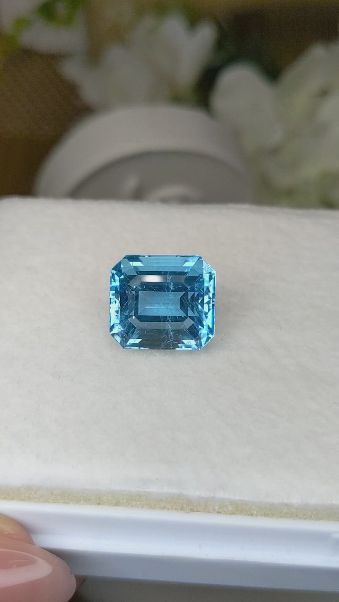 12.66 Ct. Blue Aquamarine from Brazil Size Video