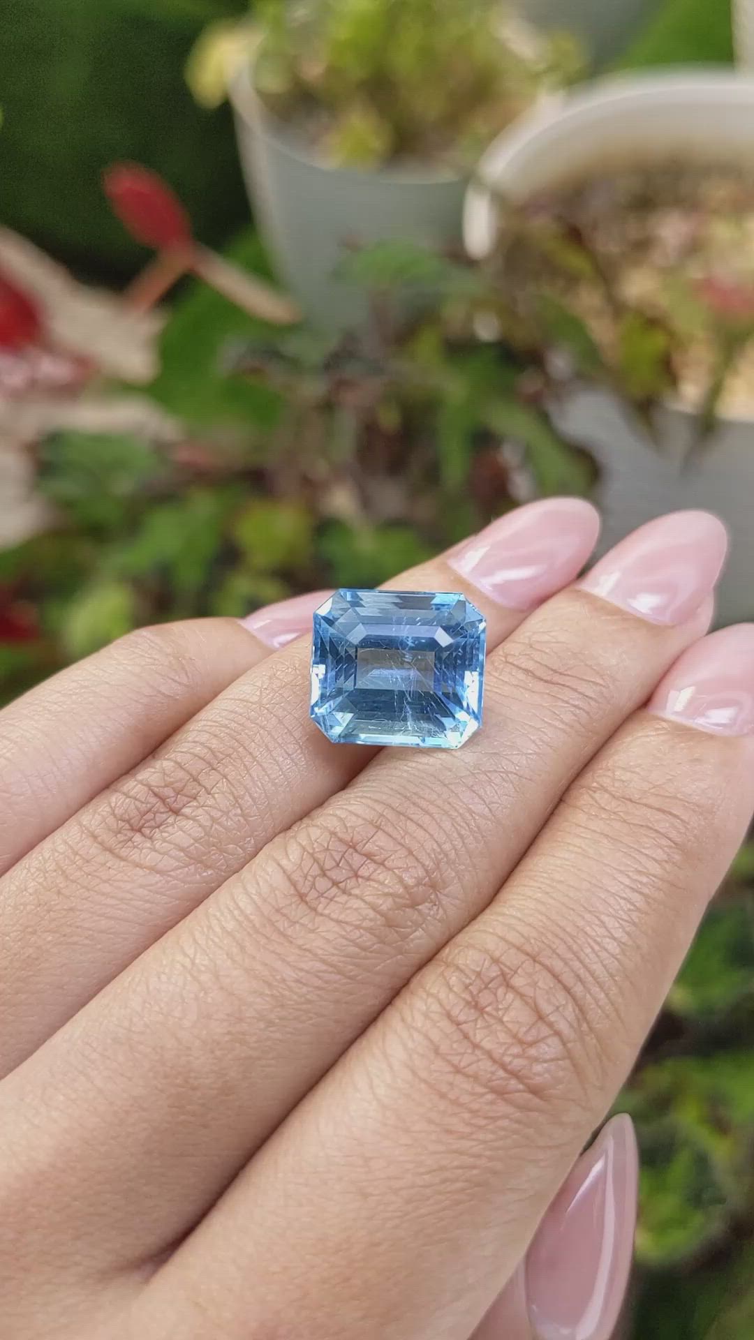 12.66 Ct. Blue Aquamarine from Brazil Size Video