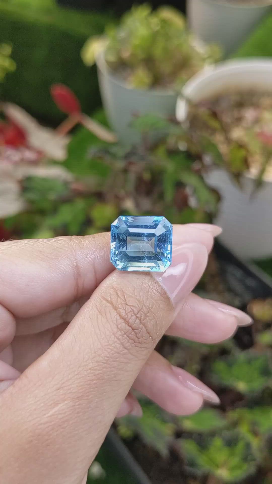 12.66 Ct. Blue Aquamarine from Brazil Size Video