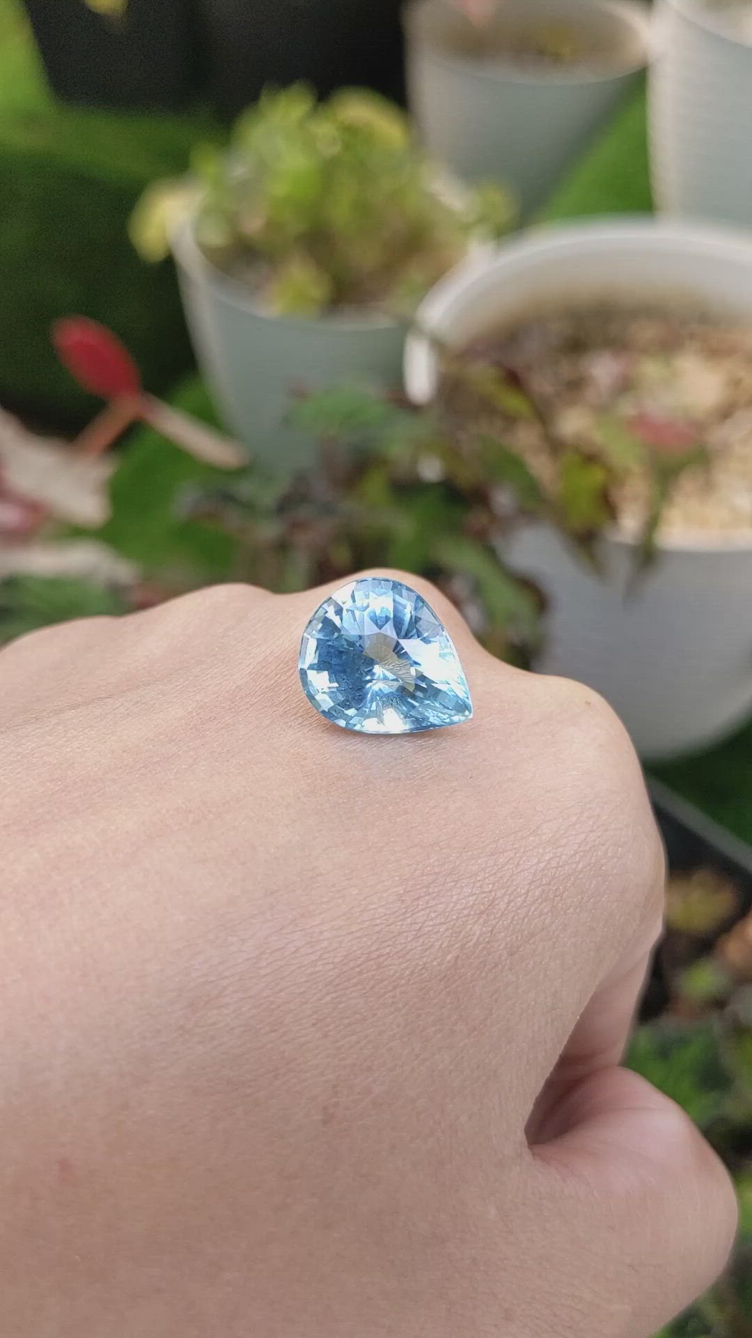 9.34 Ct. Blue Aquamarine from Brazil Size Video