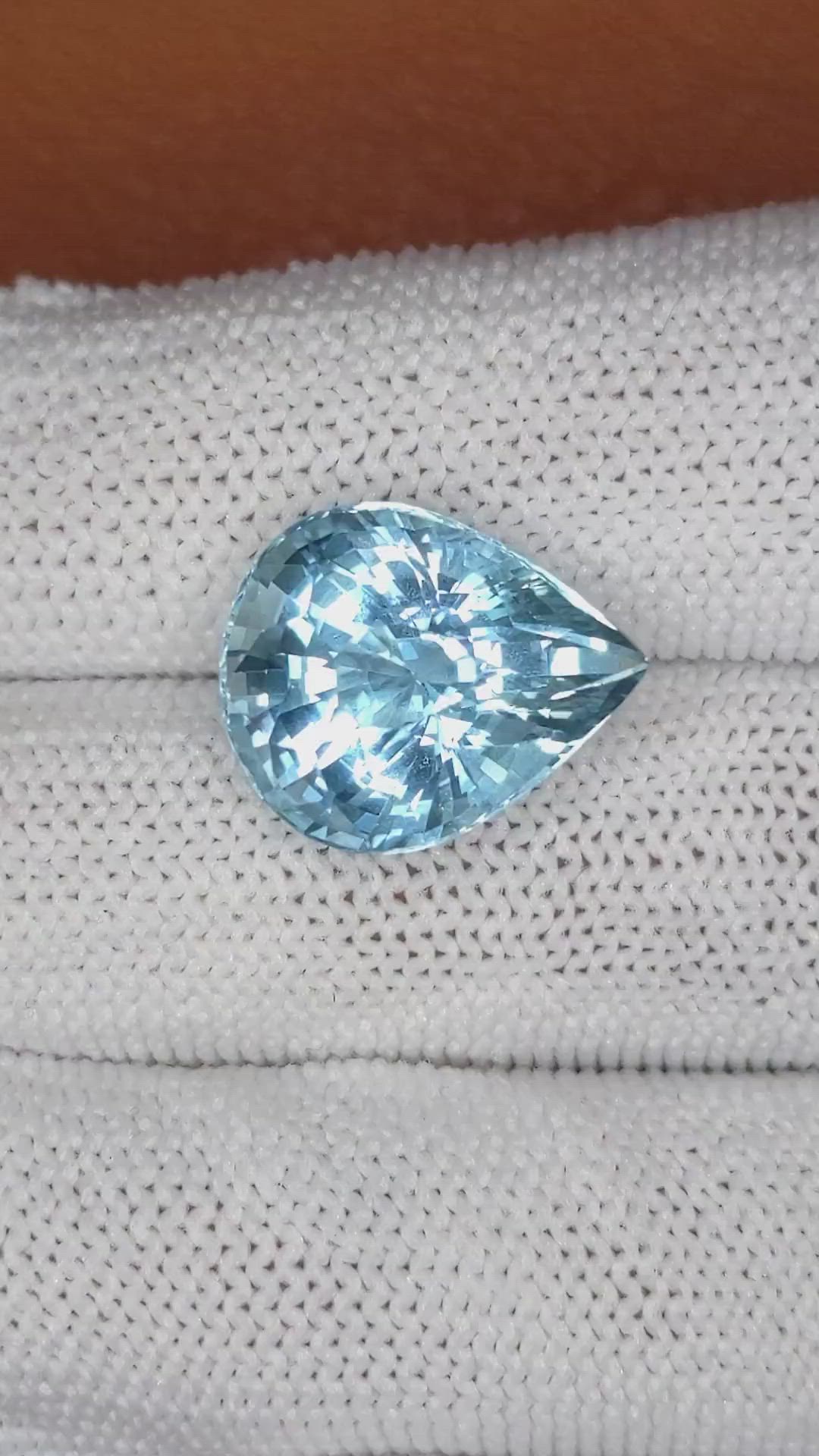9.34 Ct. Blue Aquamarine from Brazil Size Video