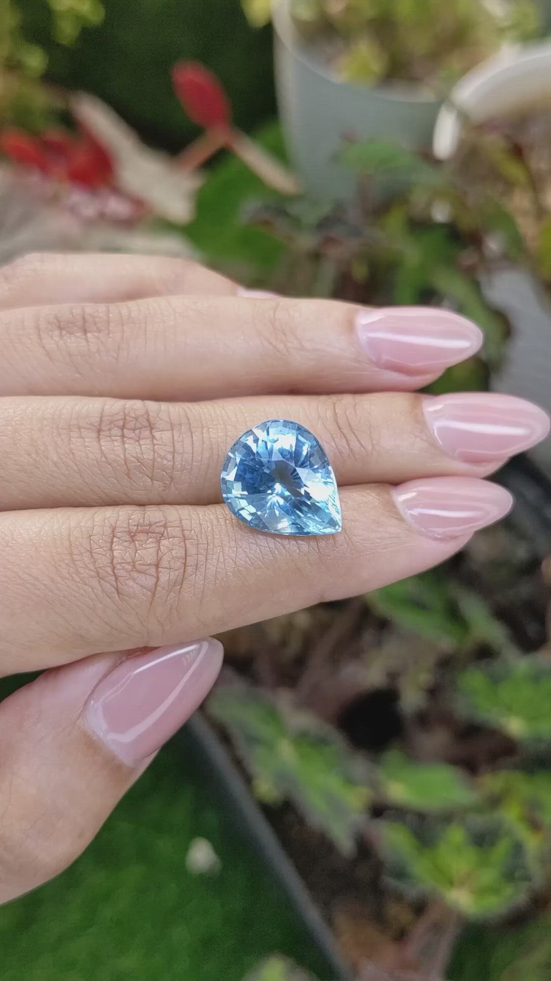9.34 Ct. Blue Aquamarine from Brazil Size Video