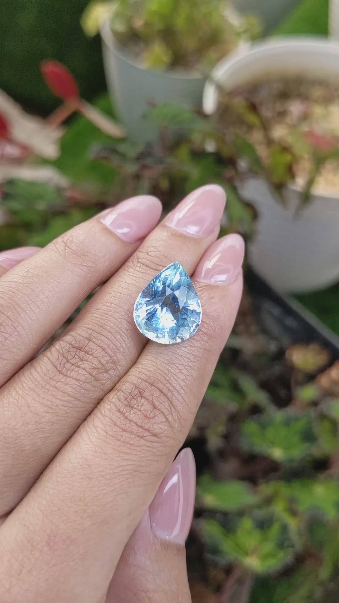 9.34 Ct. Blue Aquamarine from Brazil Size Video