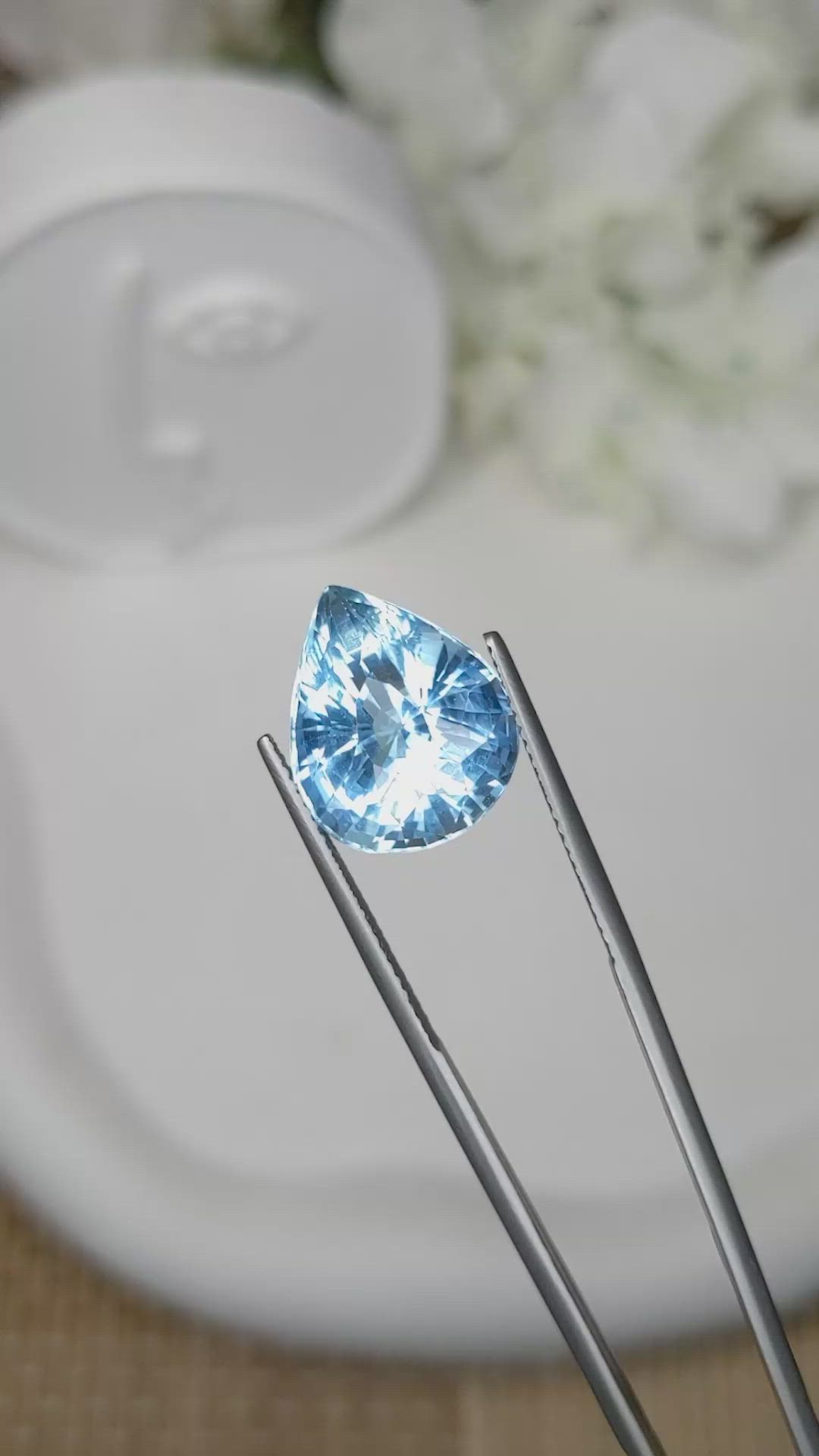 9.34 Ct. Blue Aquamarine from Brazil Size Video