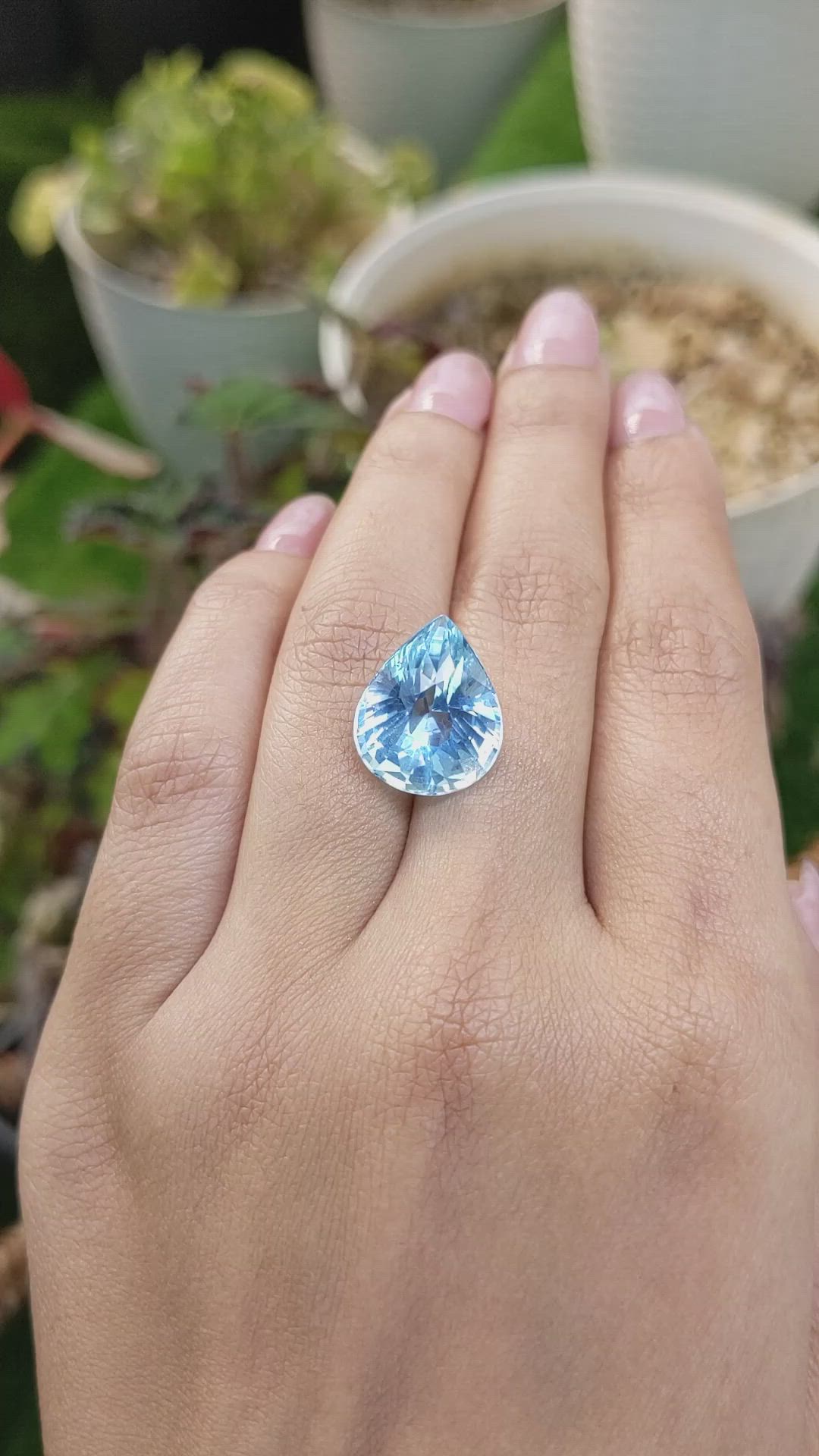 9.34 Ct. Blue Aquamarine from Brazil Size Video