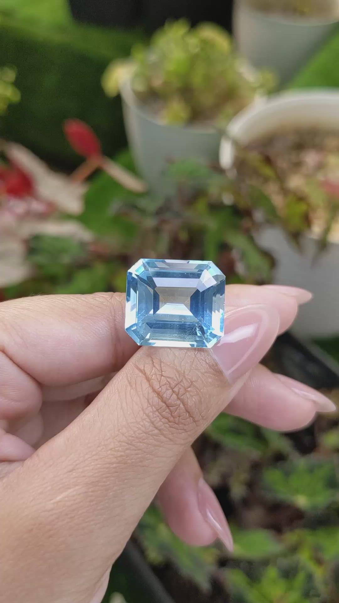 19.82 Ct. Blue Aquamarine from Brazil Size Video