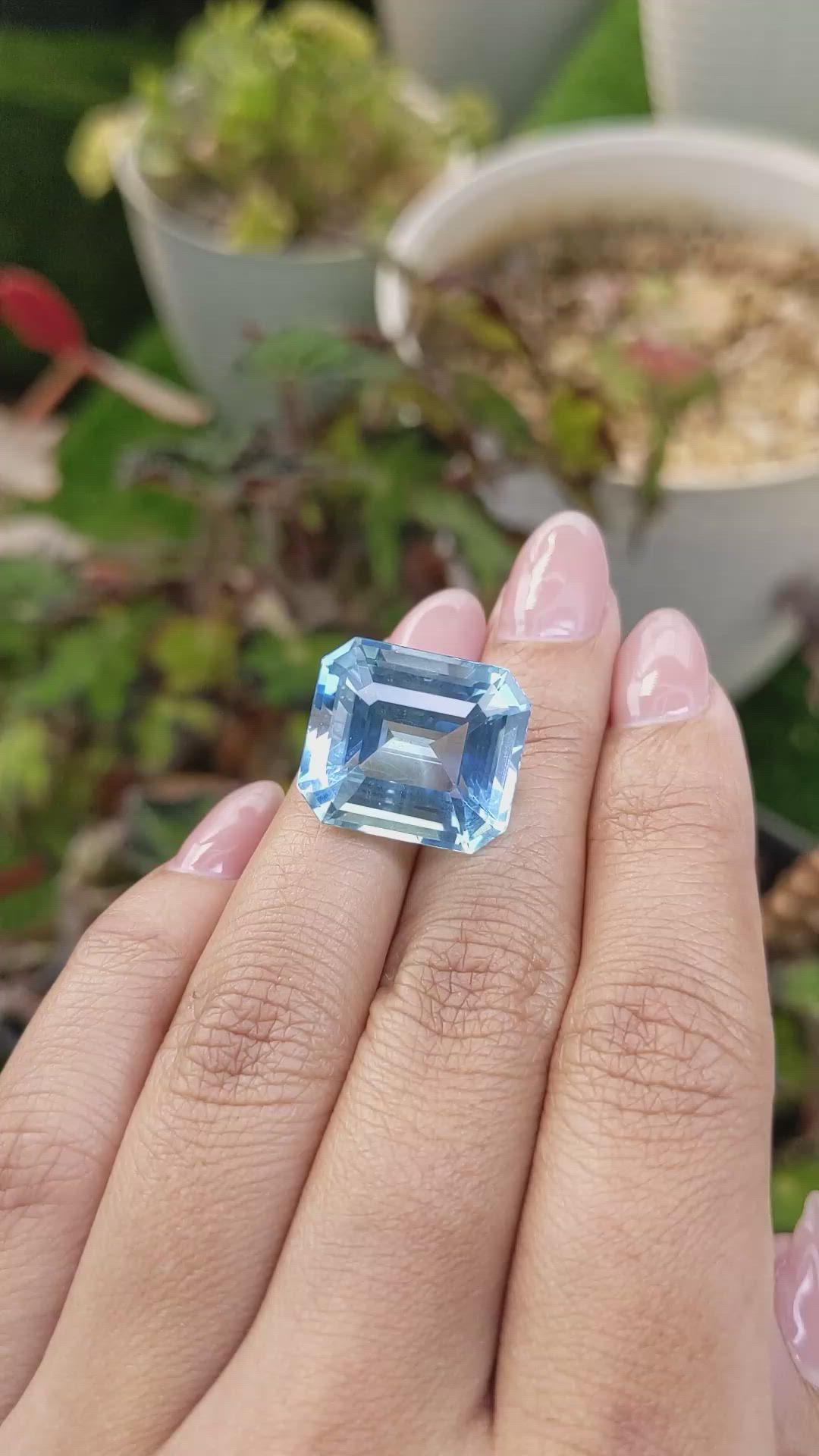 19.82 Ct. Blue Aquamarine from Brazil Size Video