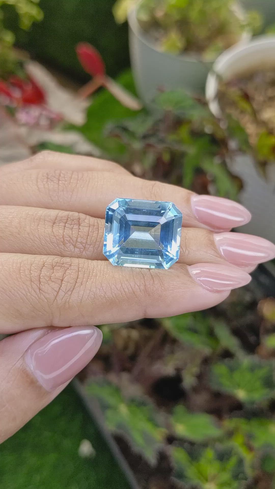 19.82 Ct. Blue Aquamarine from Brazil Size Video