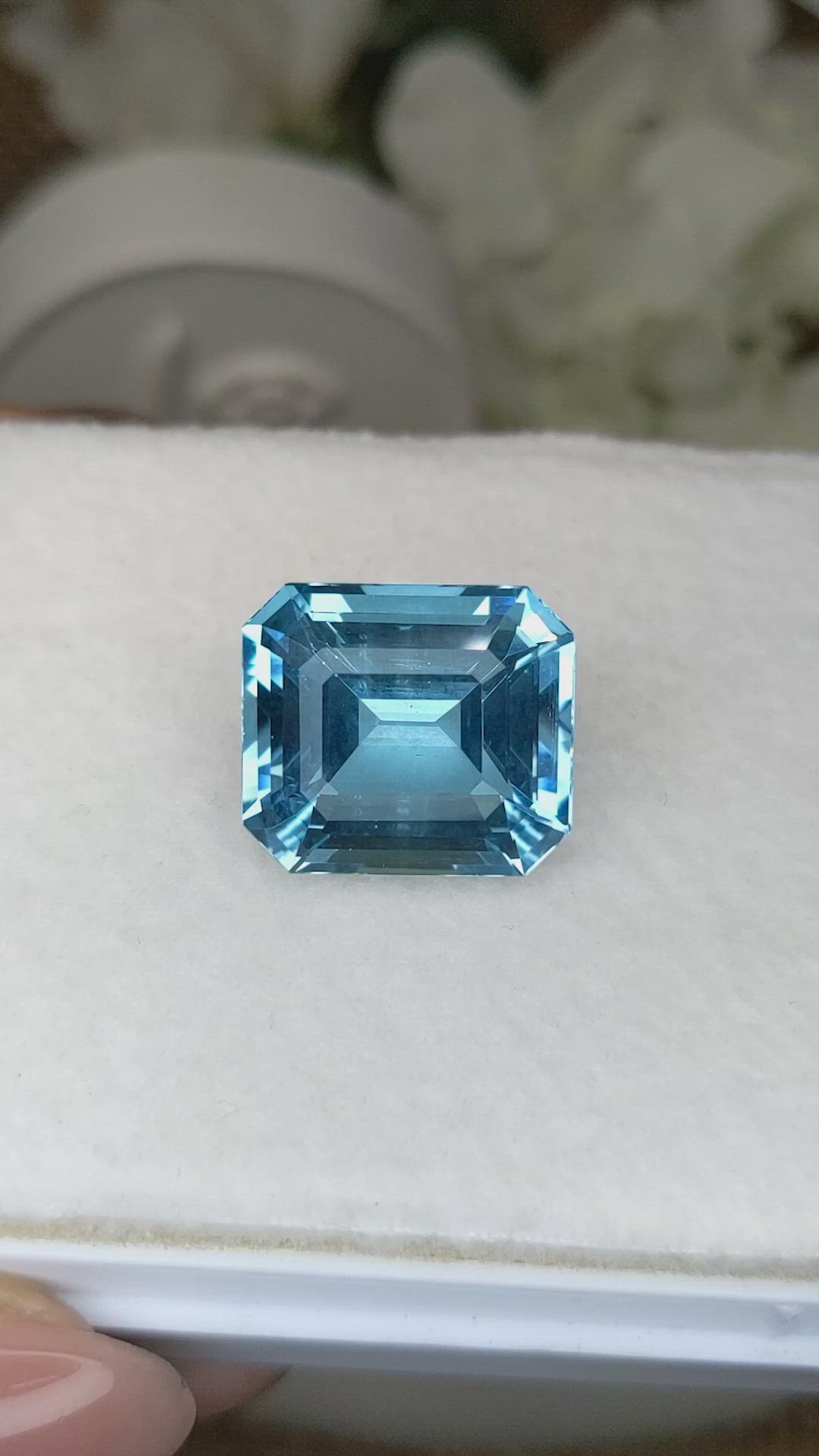 19.82 Ct. Blue Aquamarine from Brazil Size Video