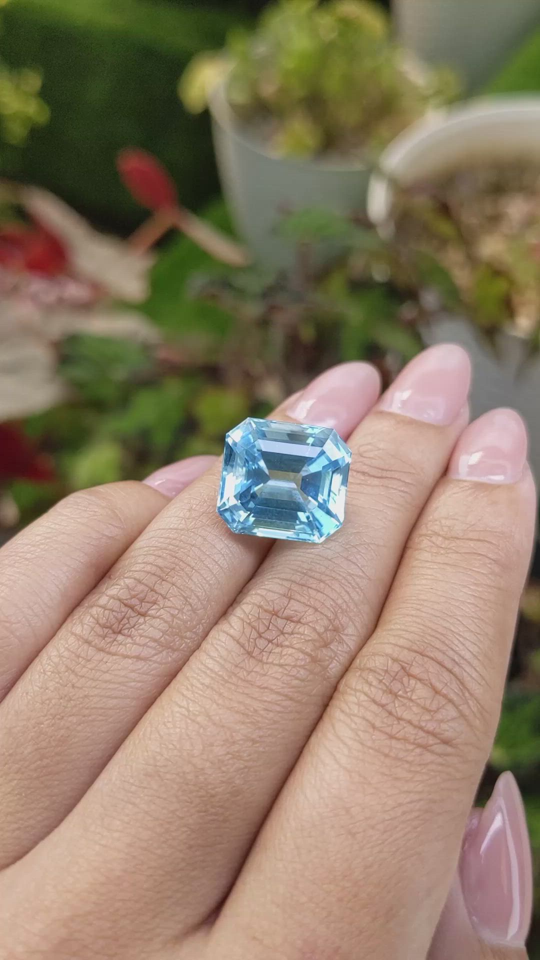 13.02 Ct. Blue Aquamarine from Brazil Size Video