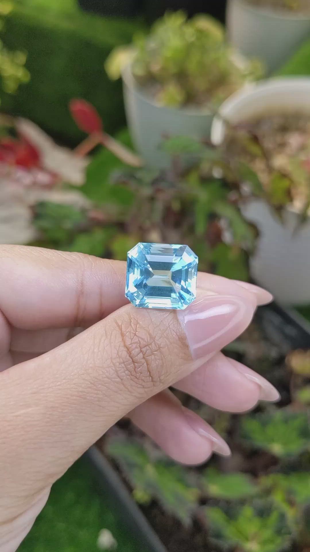 13.02 Ct. Blue Aquamarine from Brazil Size Video