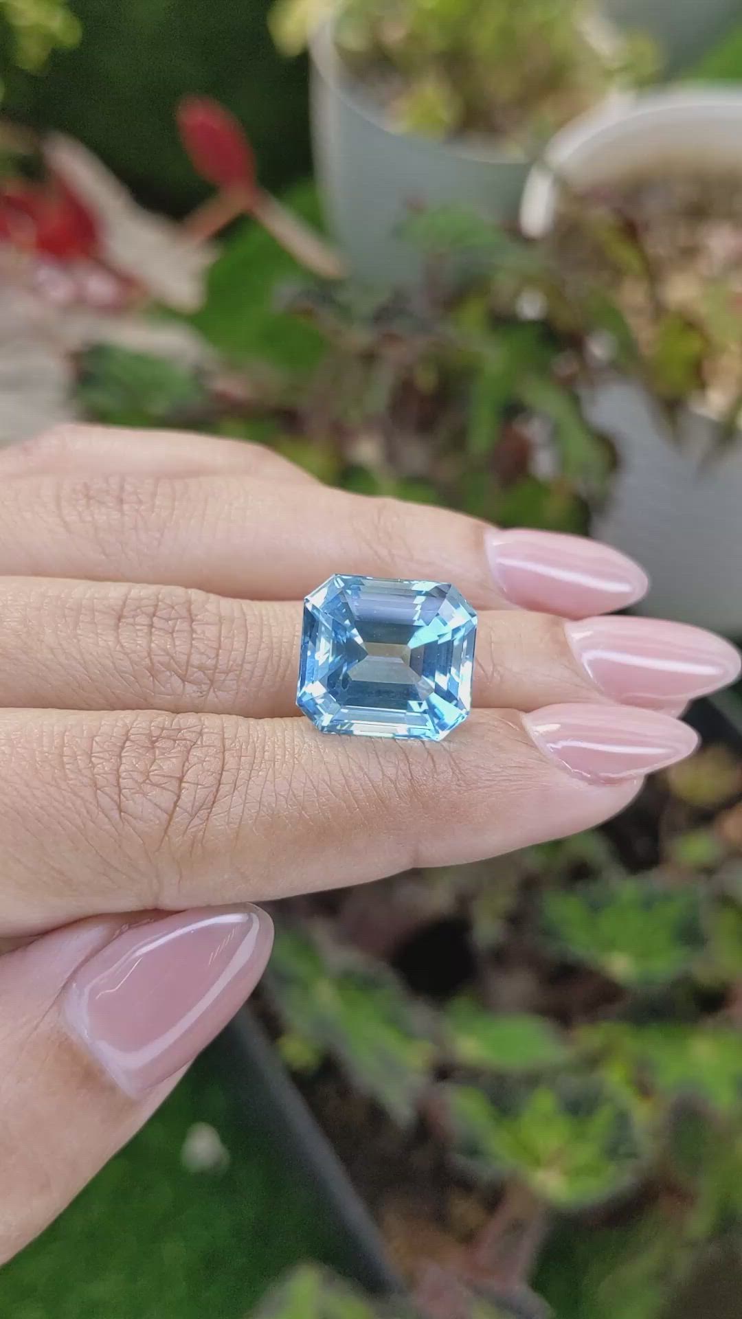 13.02 Ct. Blue Aquamarine from Brazil Size Video