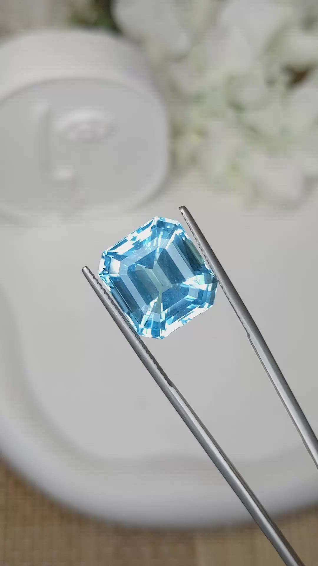 13.02 Ct. Blue Aquamarine from Brazil Size Video
