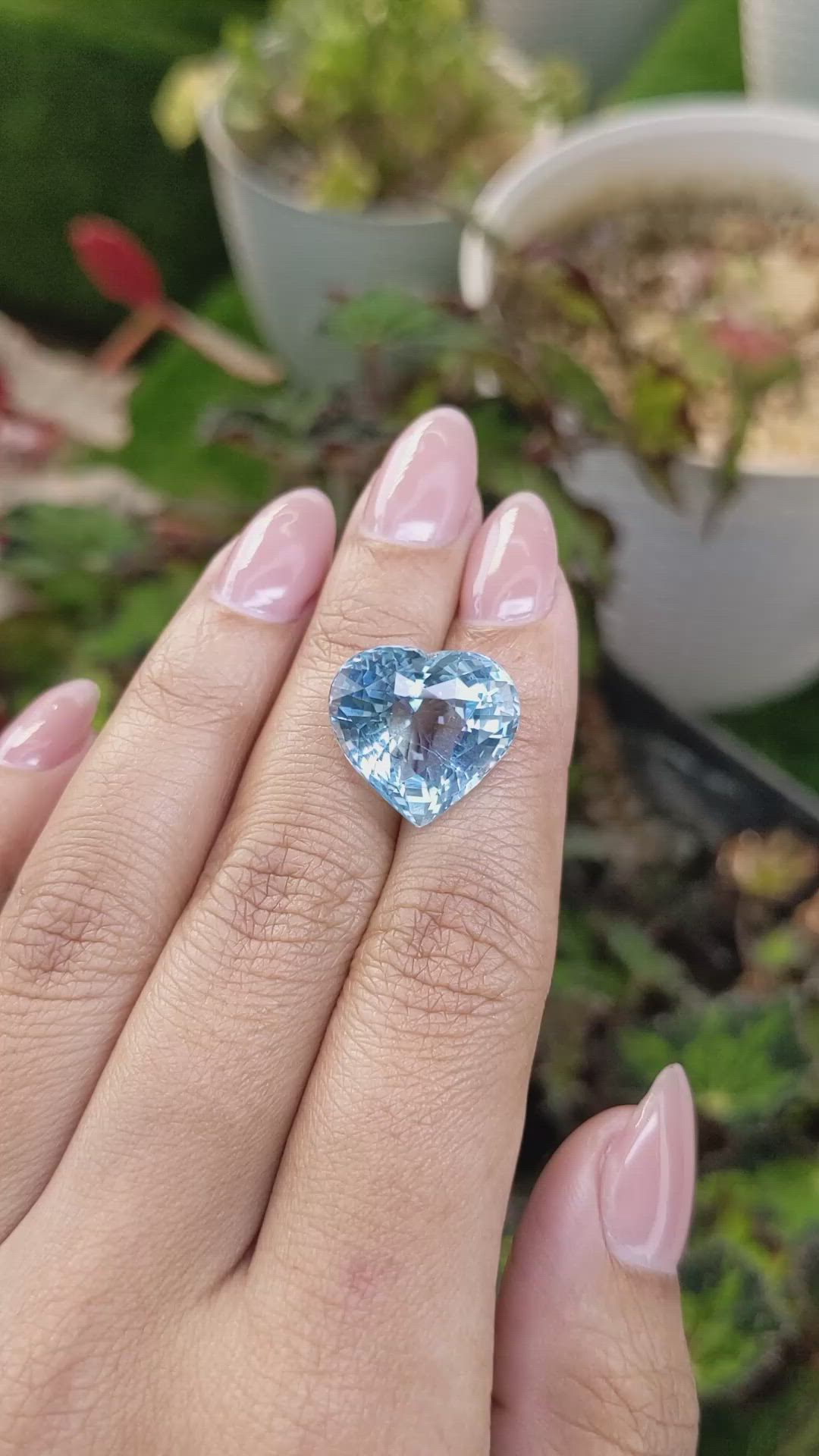 14.28 Ct. Blue Aquamarine from Brazil Size Video