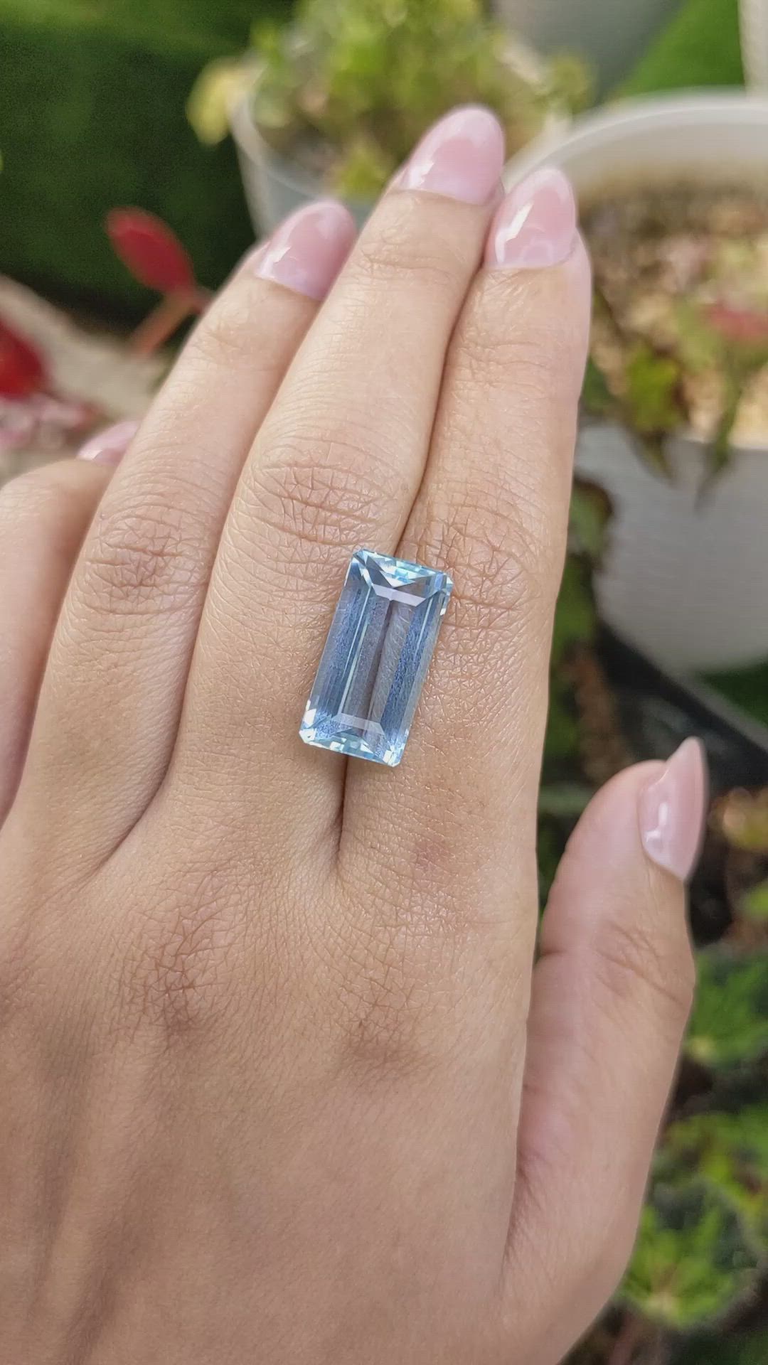 10.26 Ct. Blue Aquamarine from Brazil Size Video