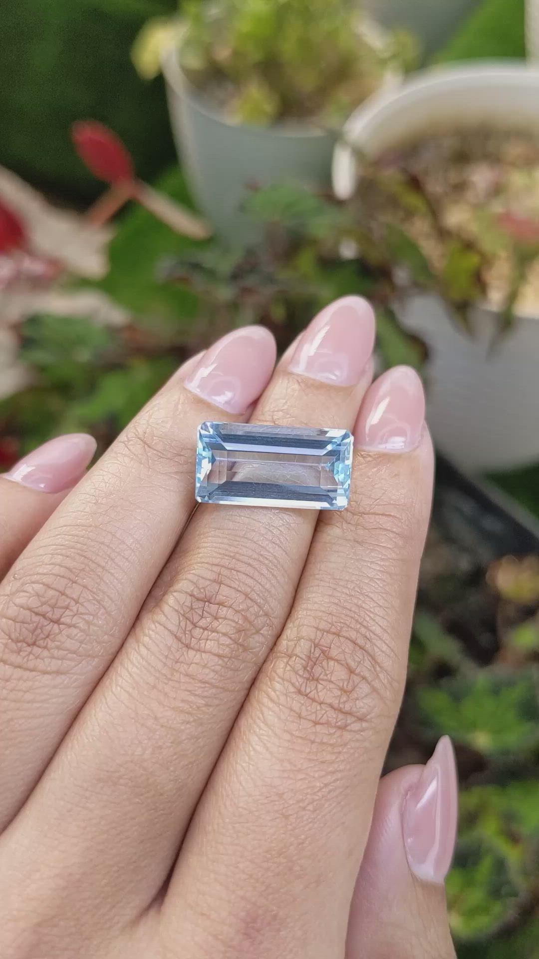 10.26 Ct. Blue Aquamarine from Brazil Size Video
