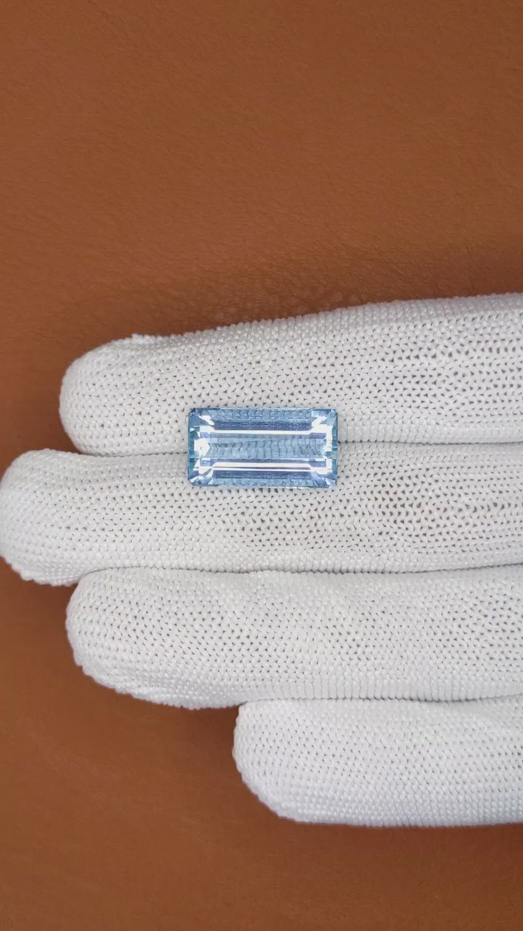 10.26 Ct. Blue Aquamarine from Brazil Size Video