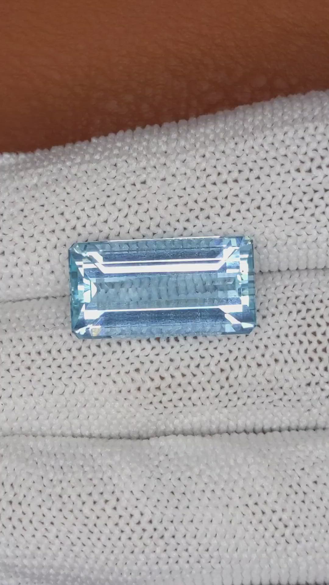10.26 Ct. Blue Aquamarine from Brazil Size Video