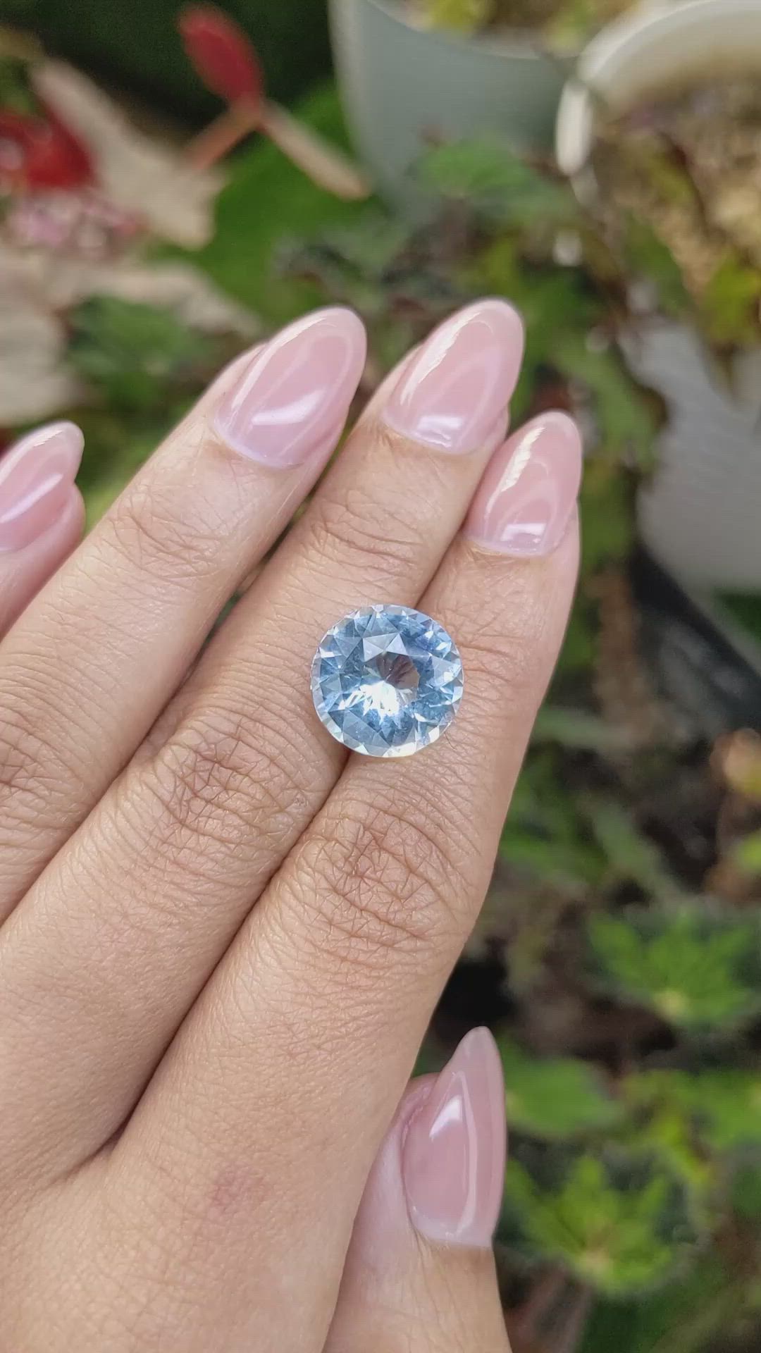 5.80 Ct. Blue Aquamarine from Brazil Size Video