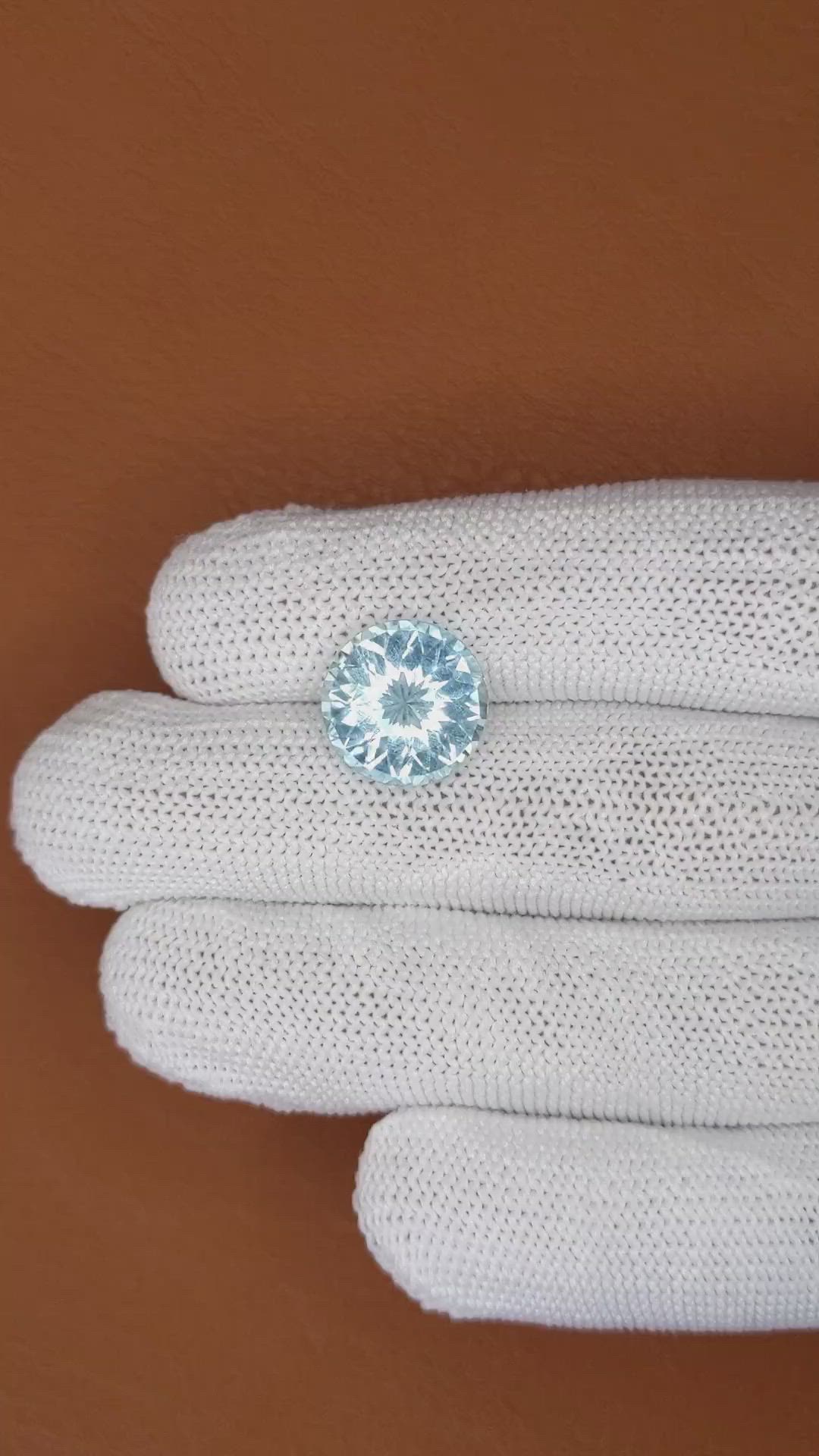 5.80 Ct. Blue Aquamarine from Brazil Size Video