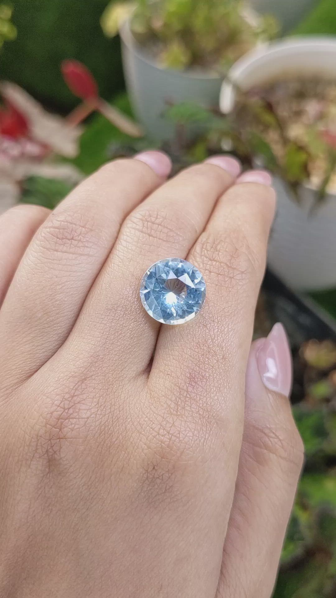 5.80 Ct. Blue Aquamarine from Brazil Size Video