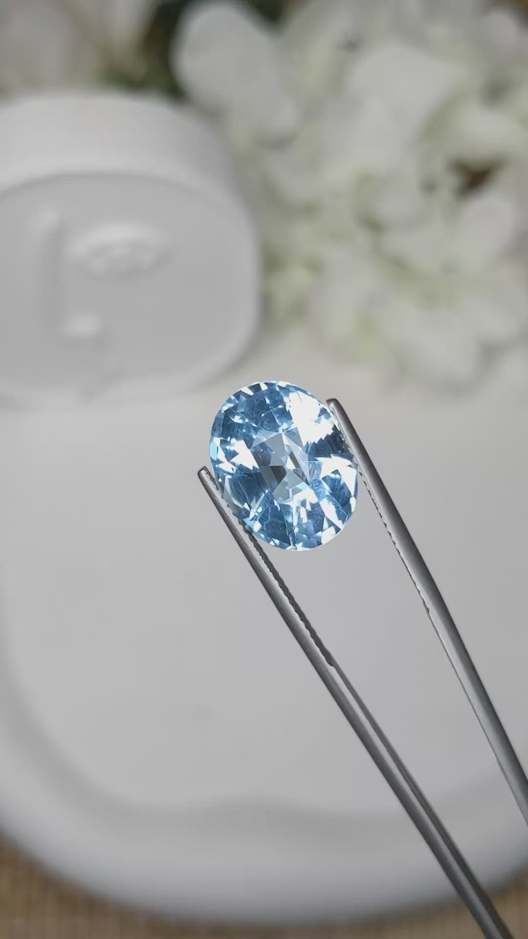 7.88 Ct. Blue Aquamarine from Brazil Size Video