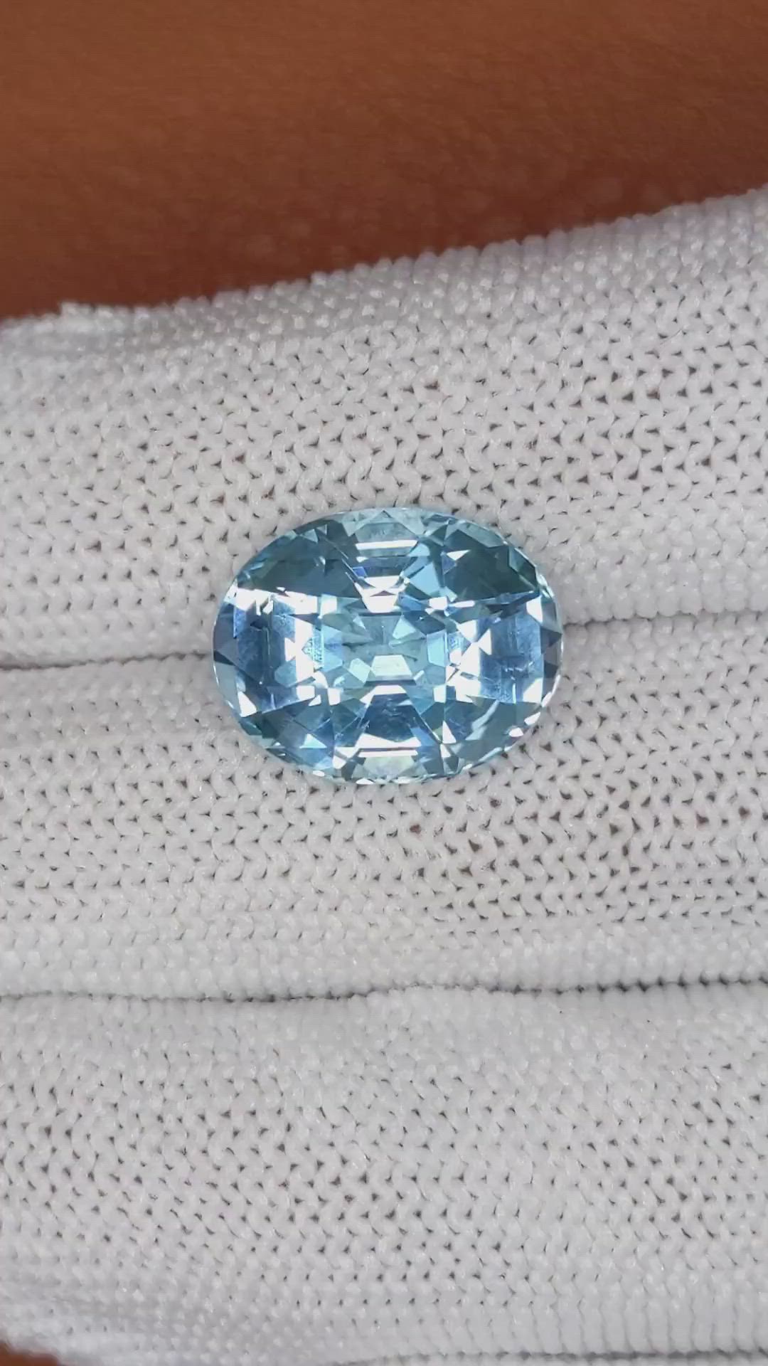 7.88 Ct. Blue Aquamarine from Brazil Size Video