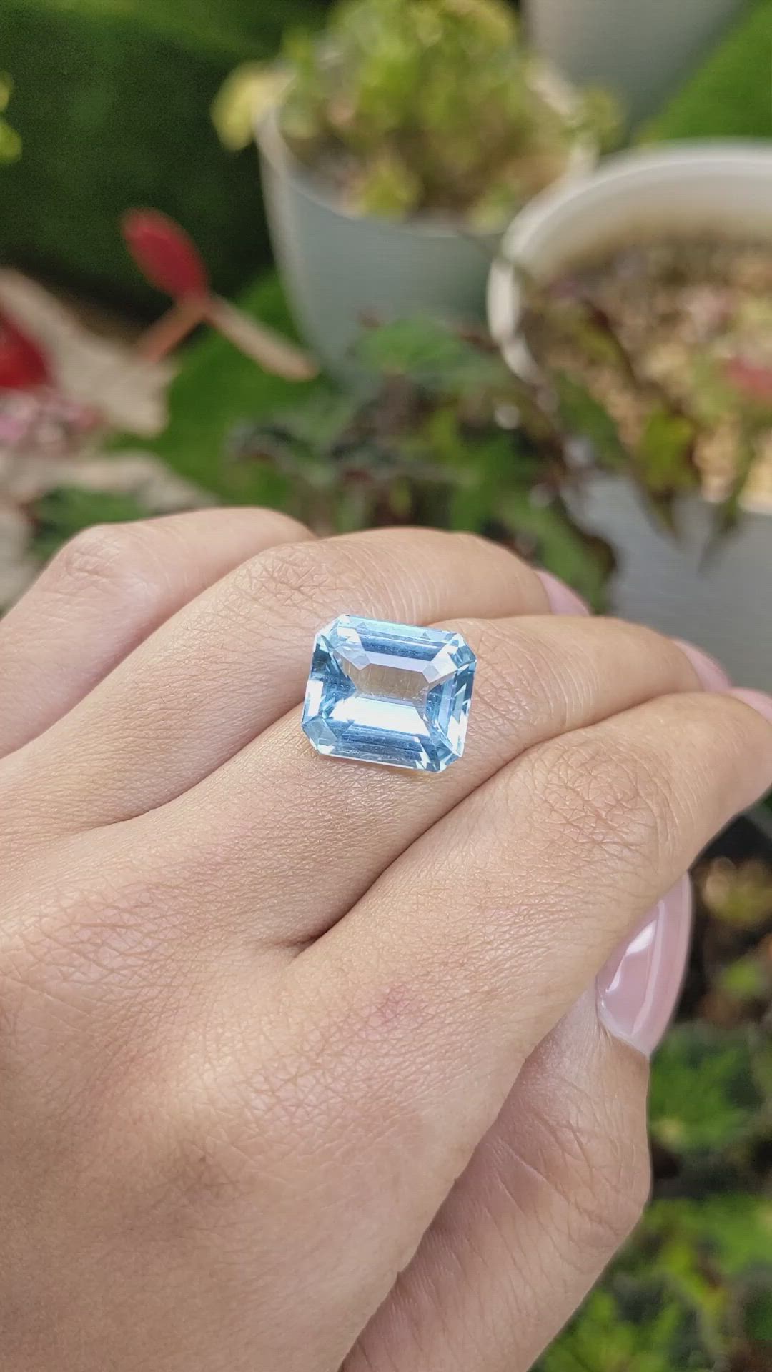 7.69 Ct. Blue Aquamarine from Brazil Size Video