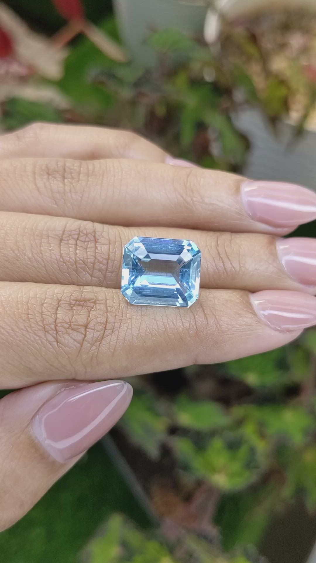 7.69 Ct. Blue Aquamarine from Brazil Size Video