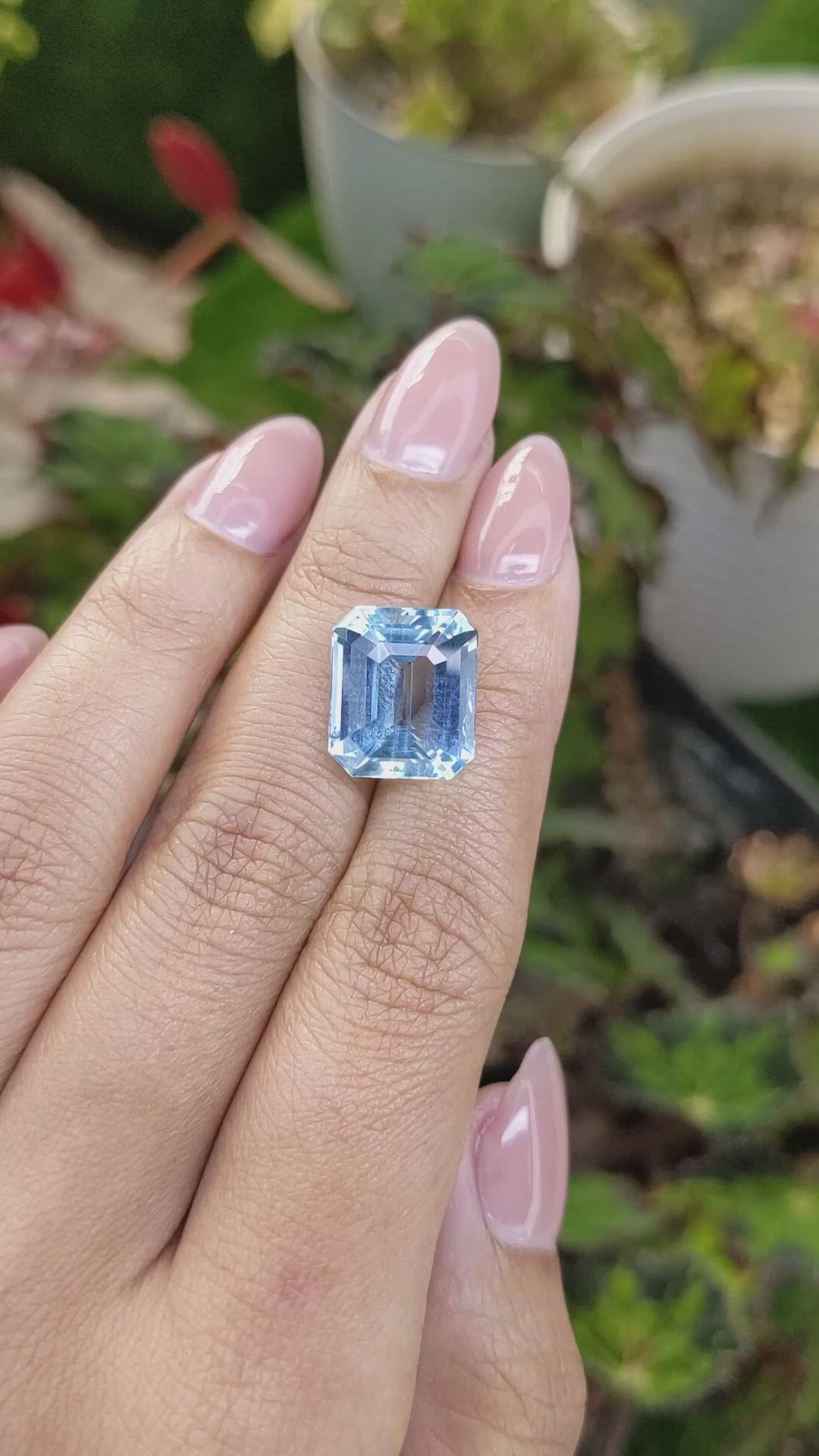7.69 Ct. Blue Aquamarine from Brazil Size Video