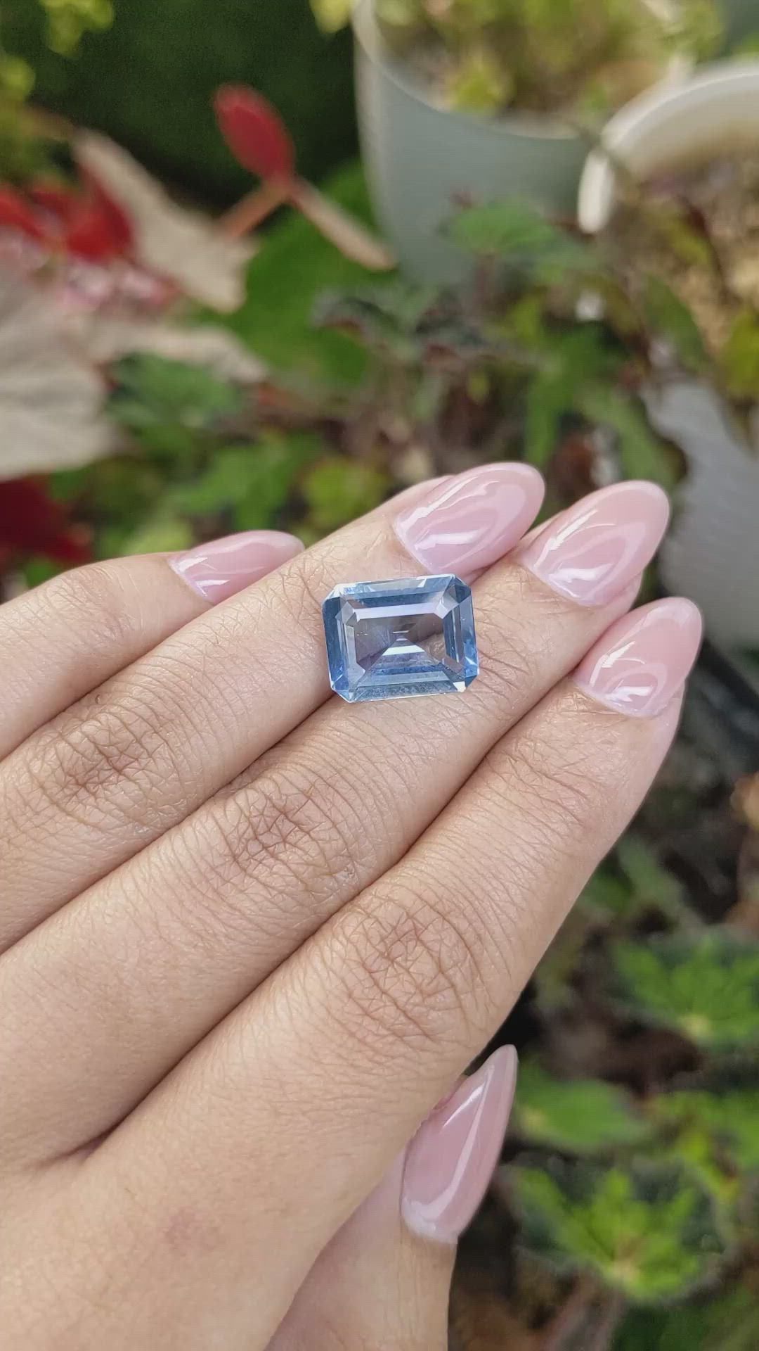 5.69 Ct. Blue Aquamarine from Brazil Size Video