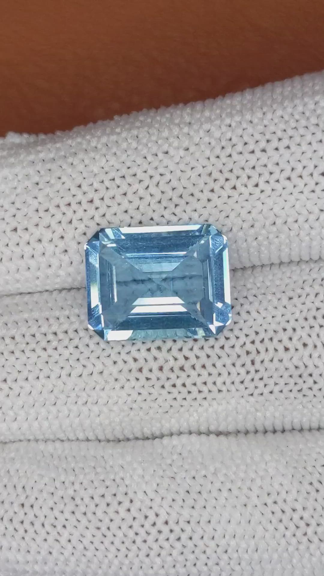 5.69 Ct. Blue Aquamarine from Brazil Size Video