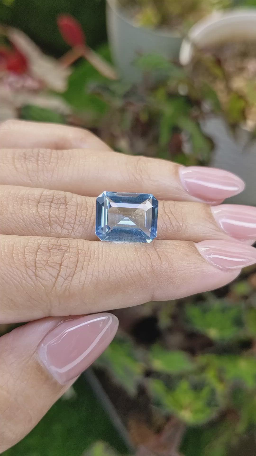 5.69 Ct. Blue Aquamarine from Brazil Size Video
