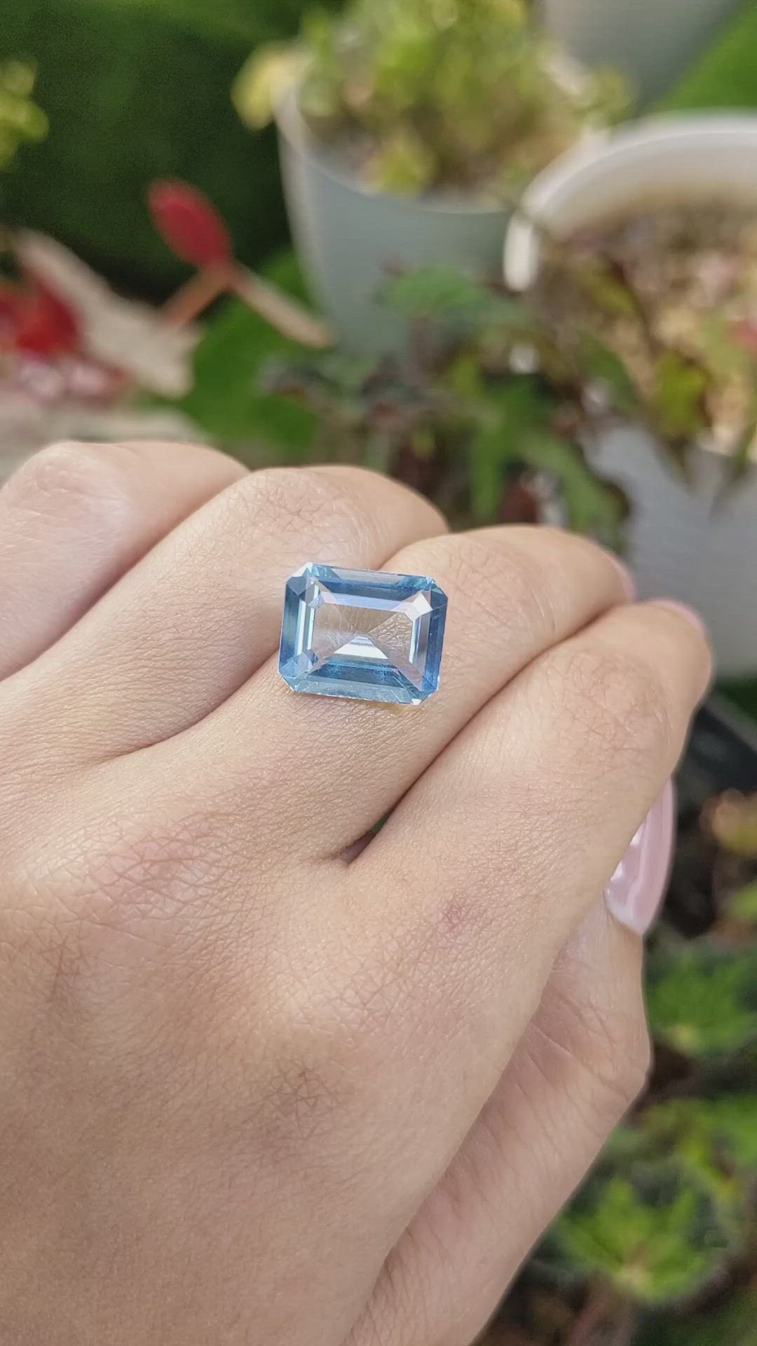 5.69 Ct. Blue Aquamarine from Brazil Size Video