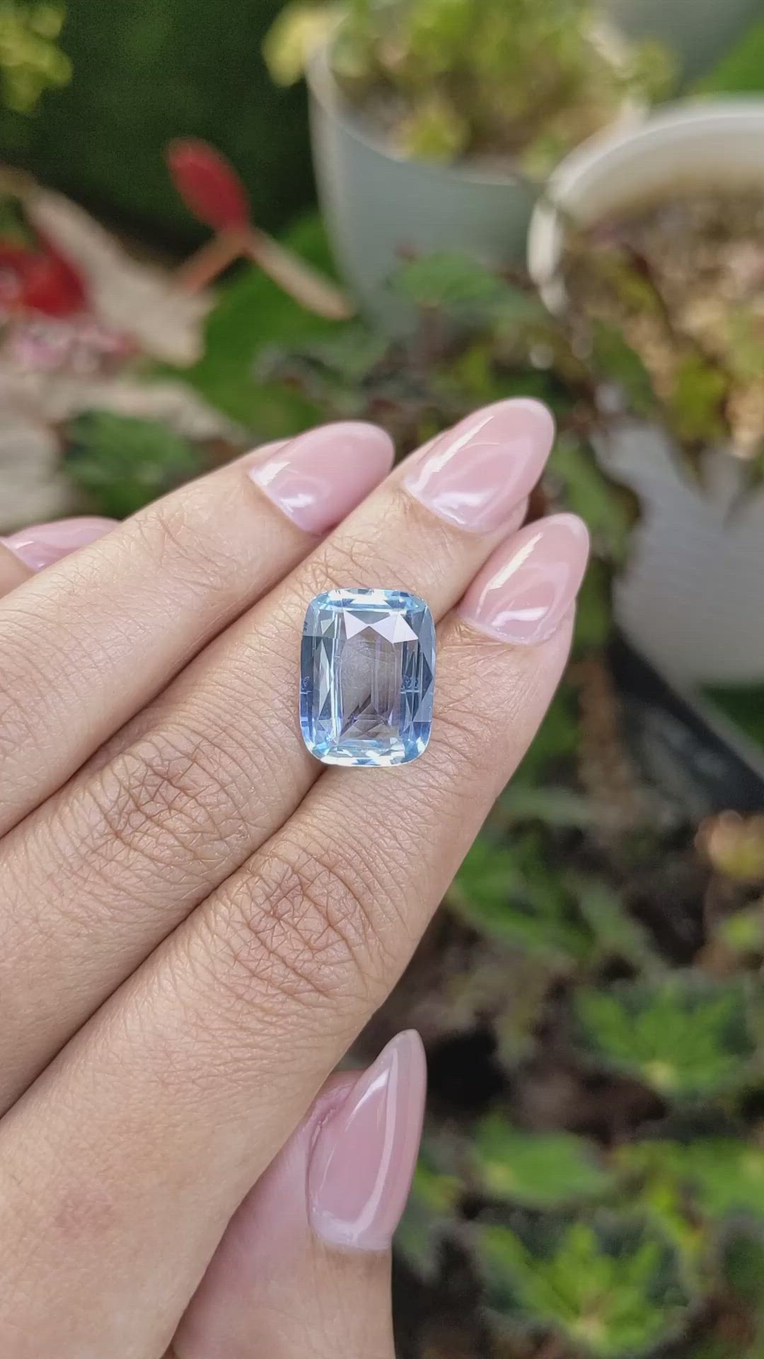 6.65 Ct. Blue Aquamarine from Brazil Size Video