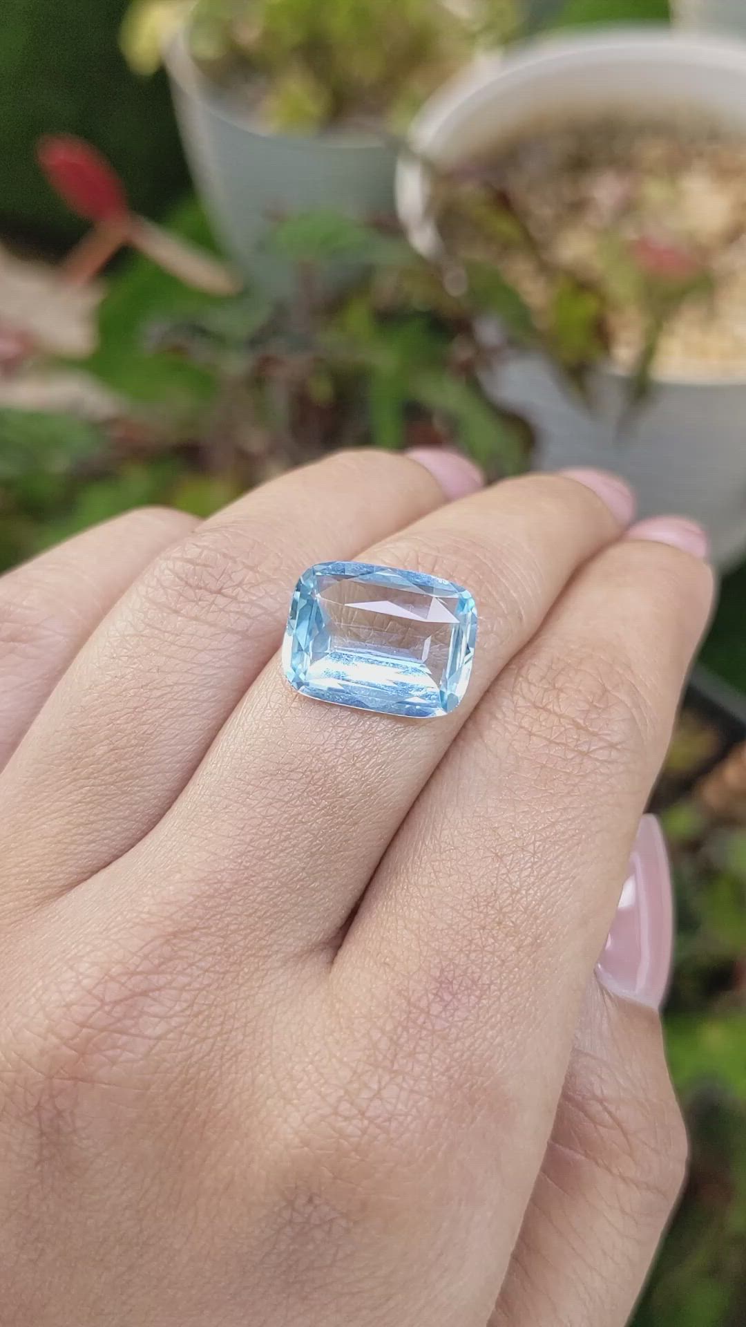 6.65 Ct. Blue Aquamarine from Brazil Size Video