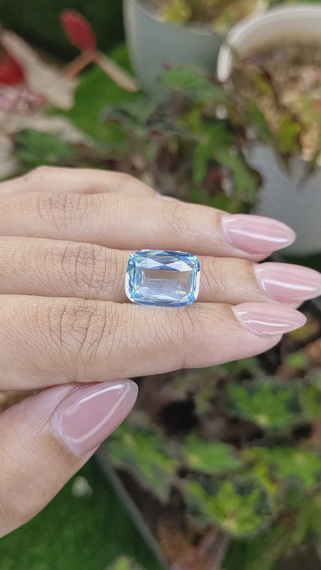 6.65 Ct. Blue Aquamarine from Brazil Size Video
