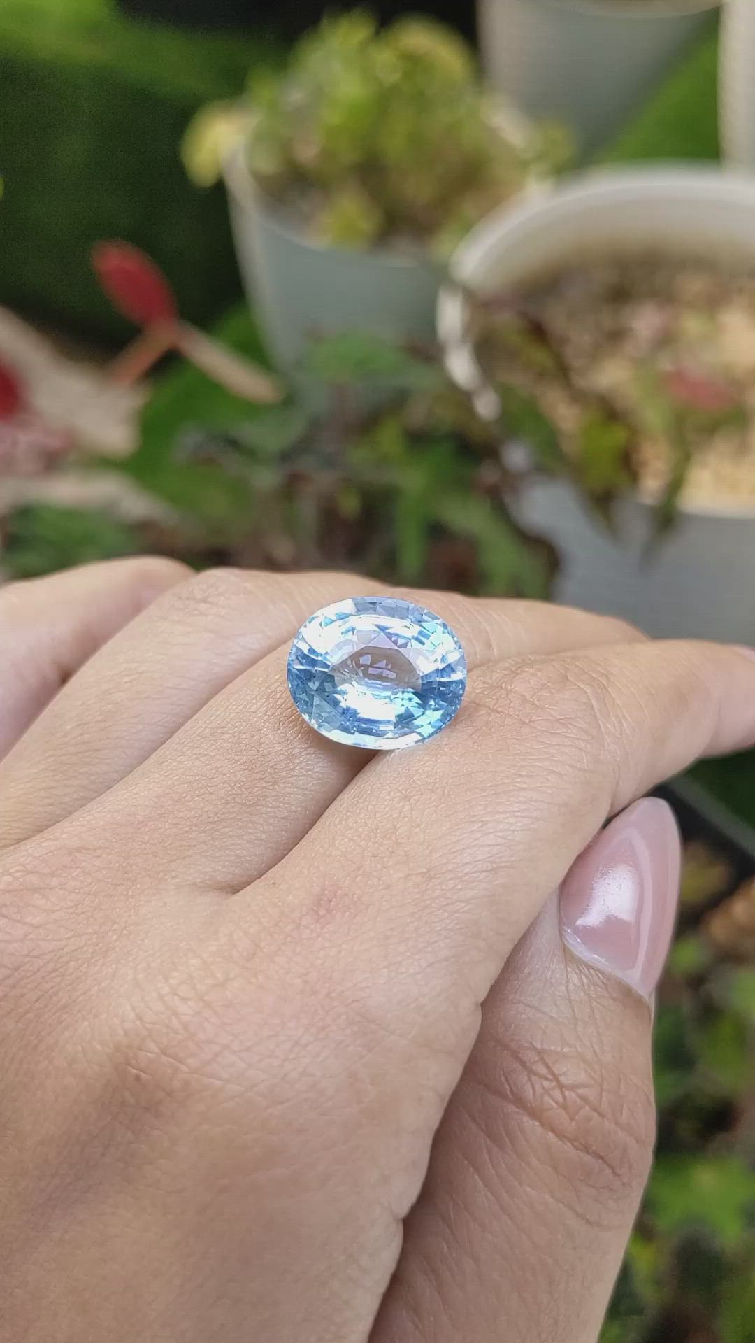 8.57 Ct. Blue Aquamarine from Brazil Size Video