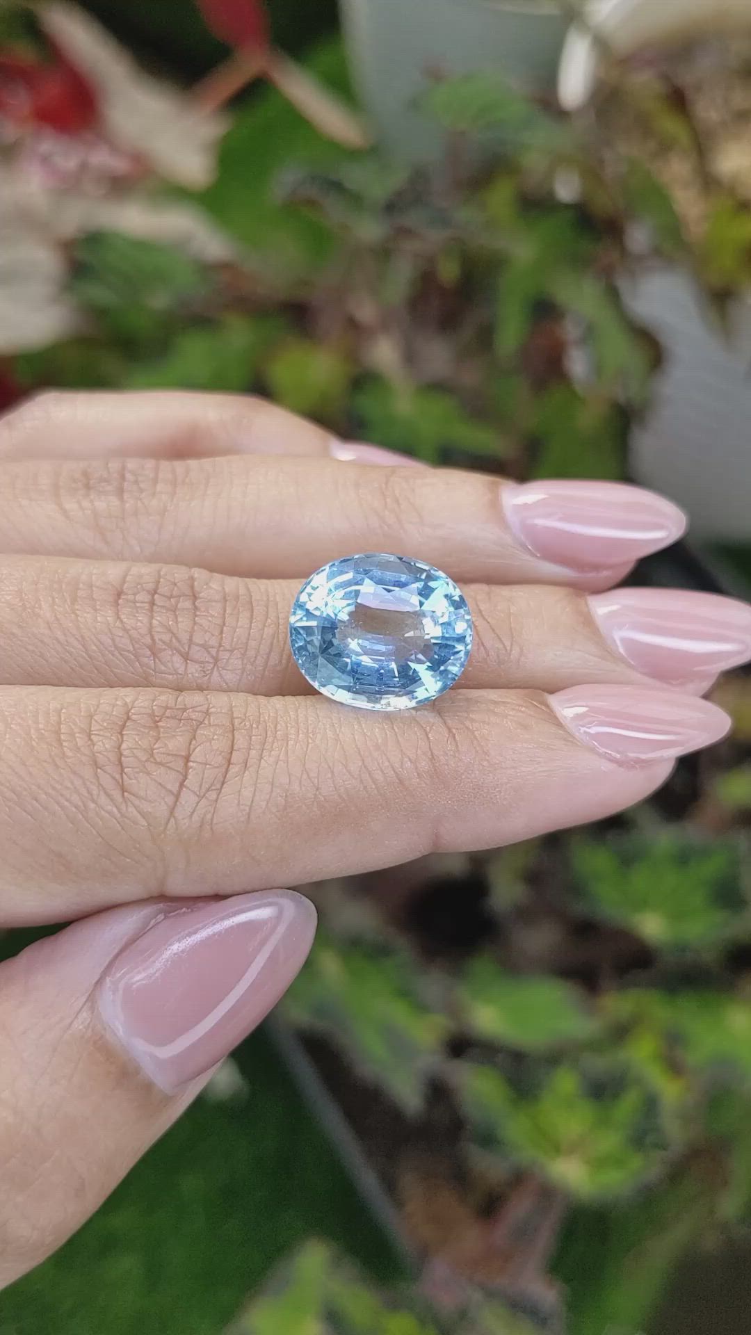 8.57 Ct. Blue Aquamarine from Brazil Size Video