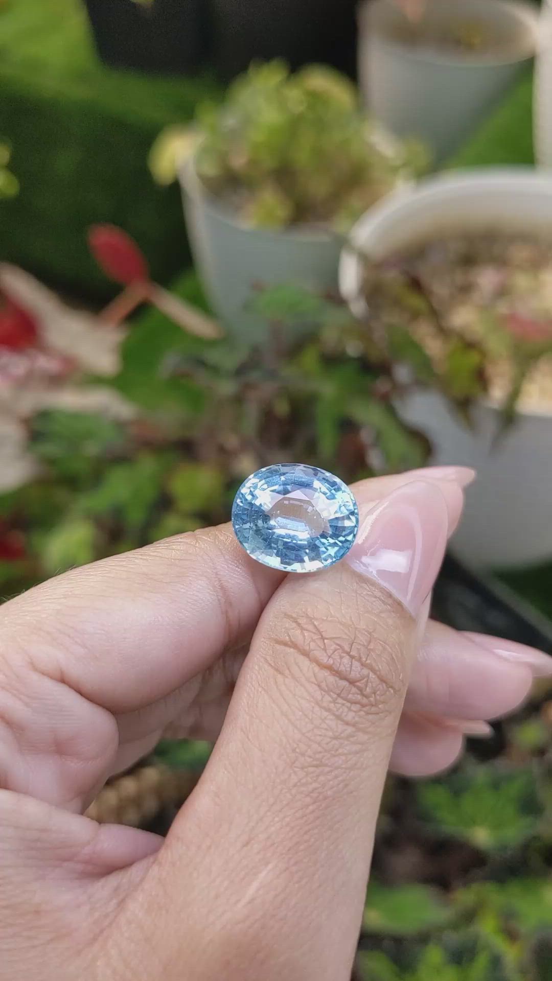 8.57 Ct. Blue Aquamarine from Brazil Size Video