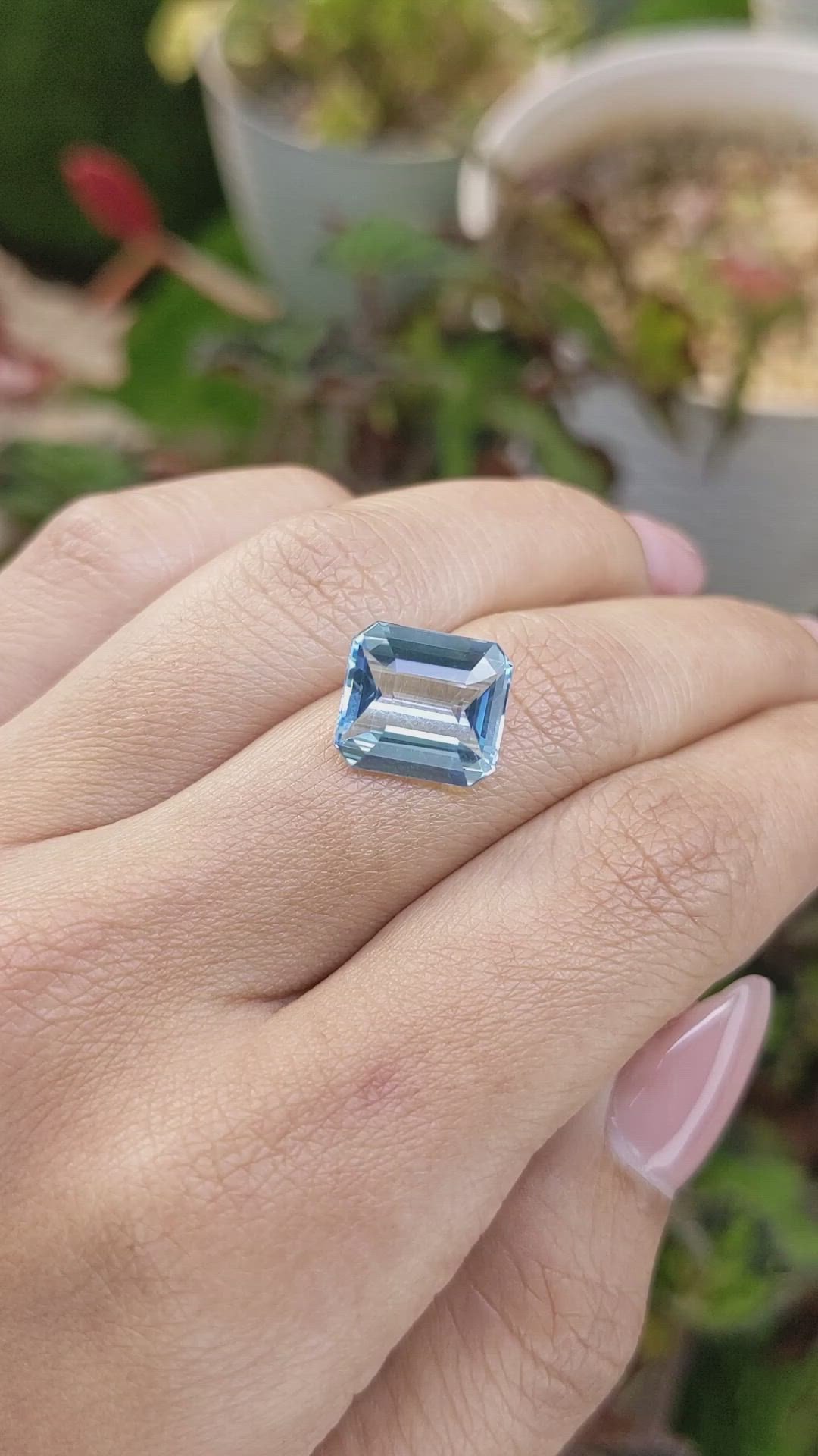 4.72 Ct. Blue Aquamarine from Brazil Size Video