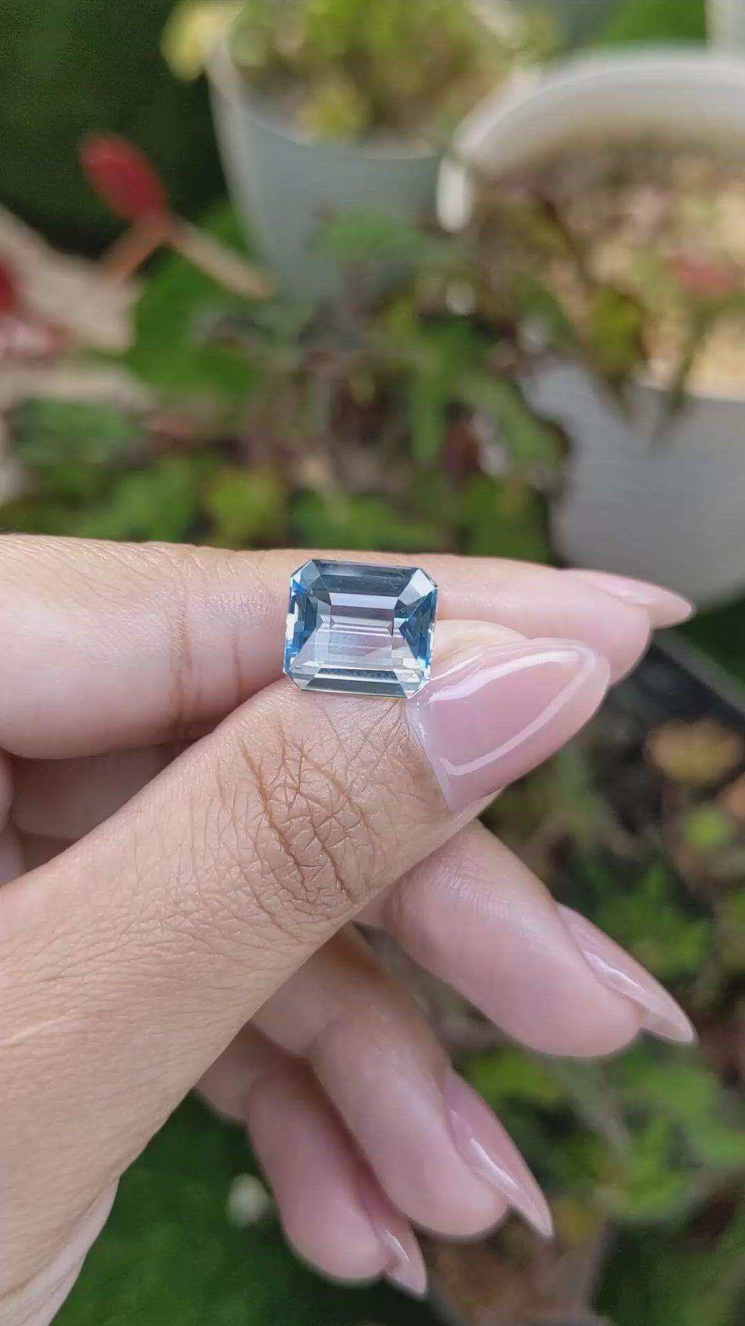 4.72 Ct. Blue Aquamarine from Brazil Size Video
