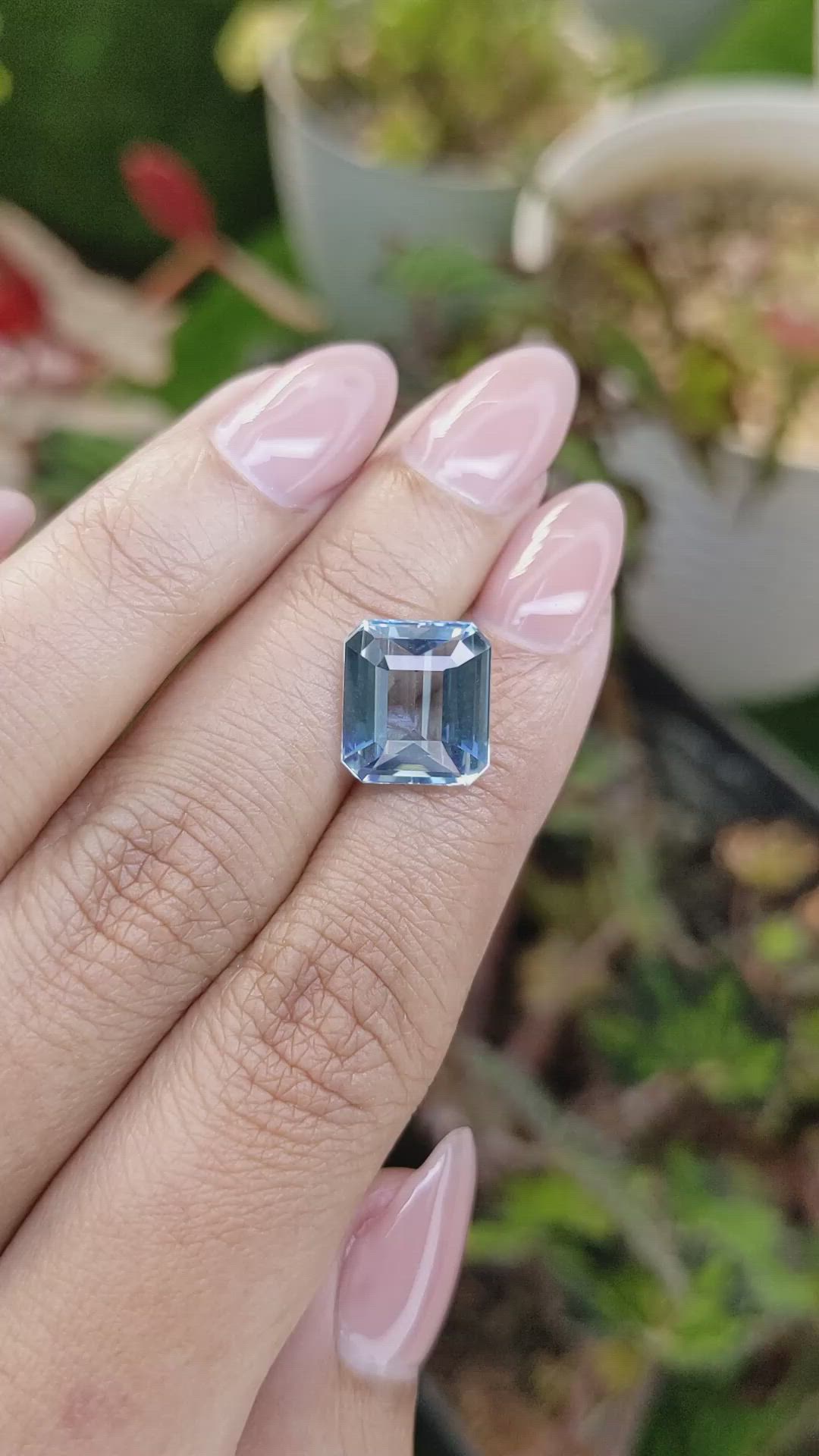 4.72 Ct. Blue Aquamarine from Brazil Size Video