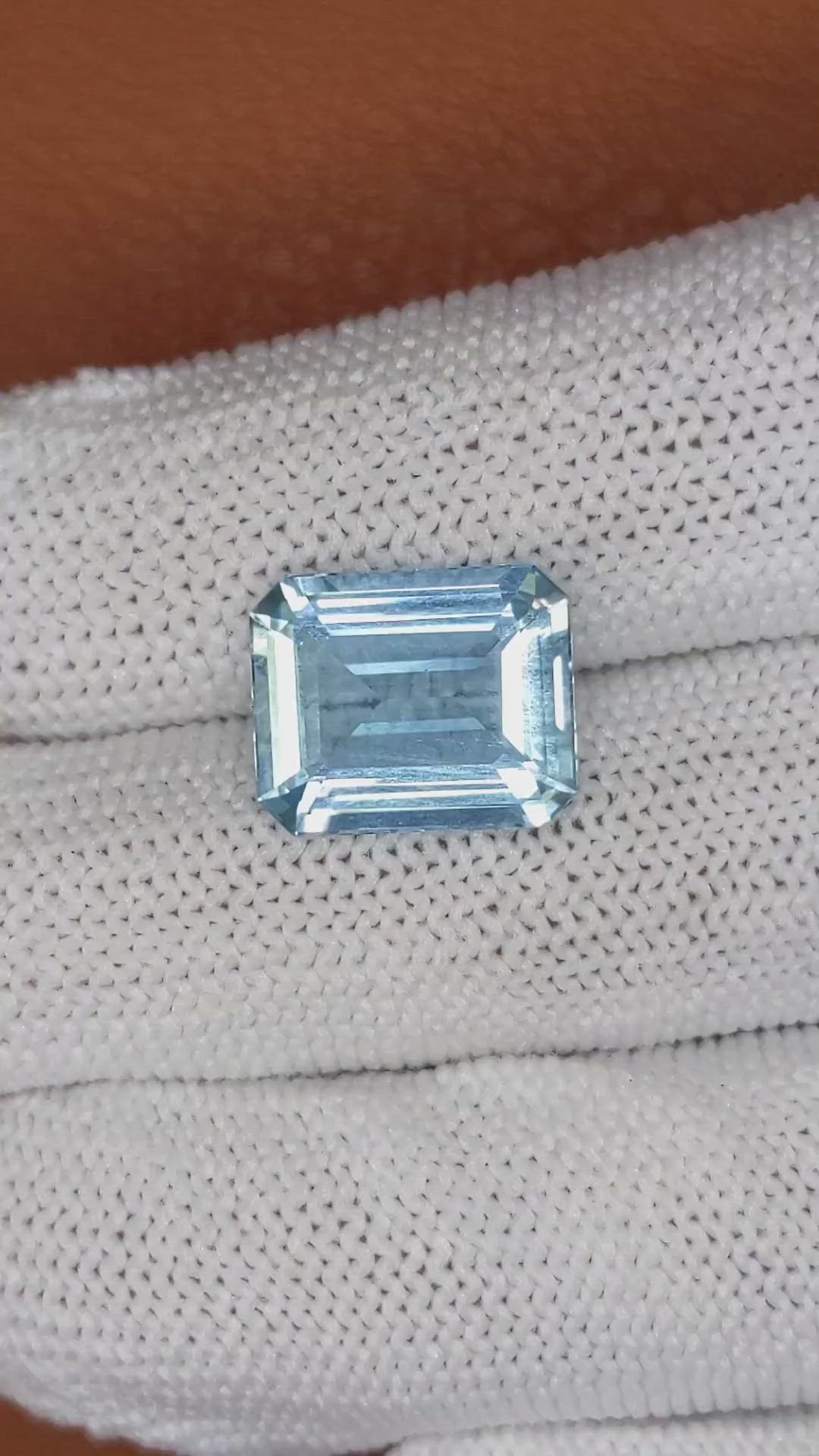 5.41 Ct. Blue Aquamarine from Brazil Size Video