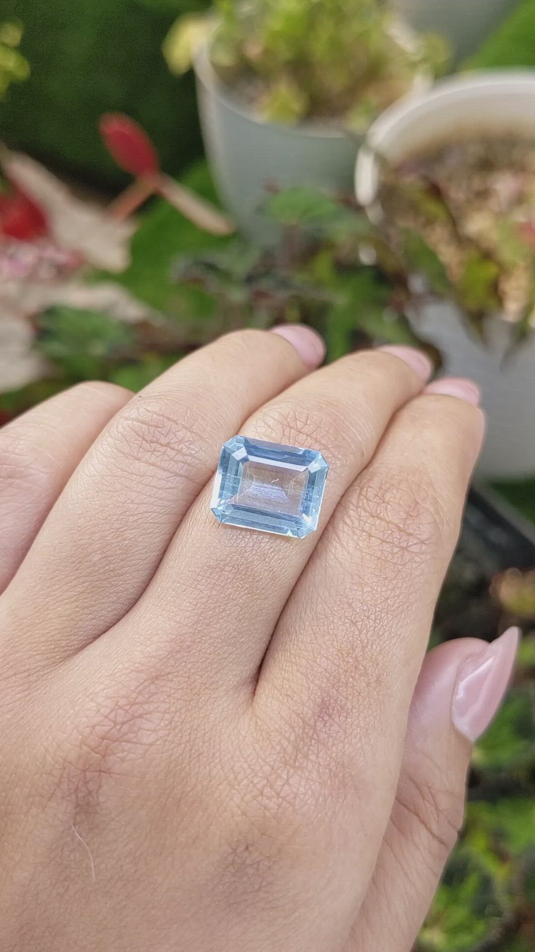 5.41 Ct. Blue Aquamarine from Brazil Size Video