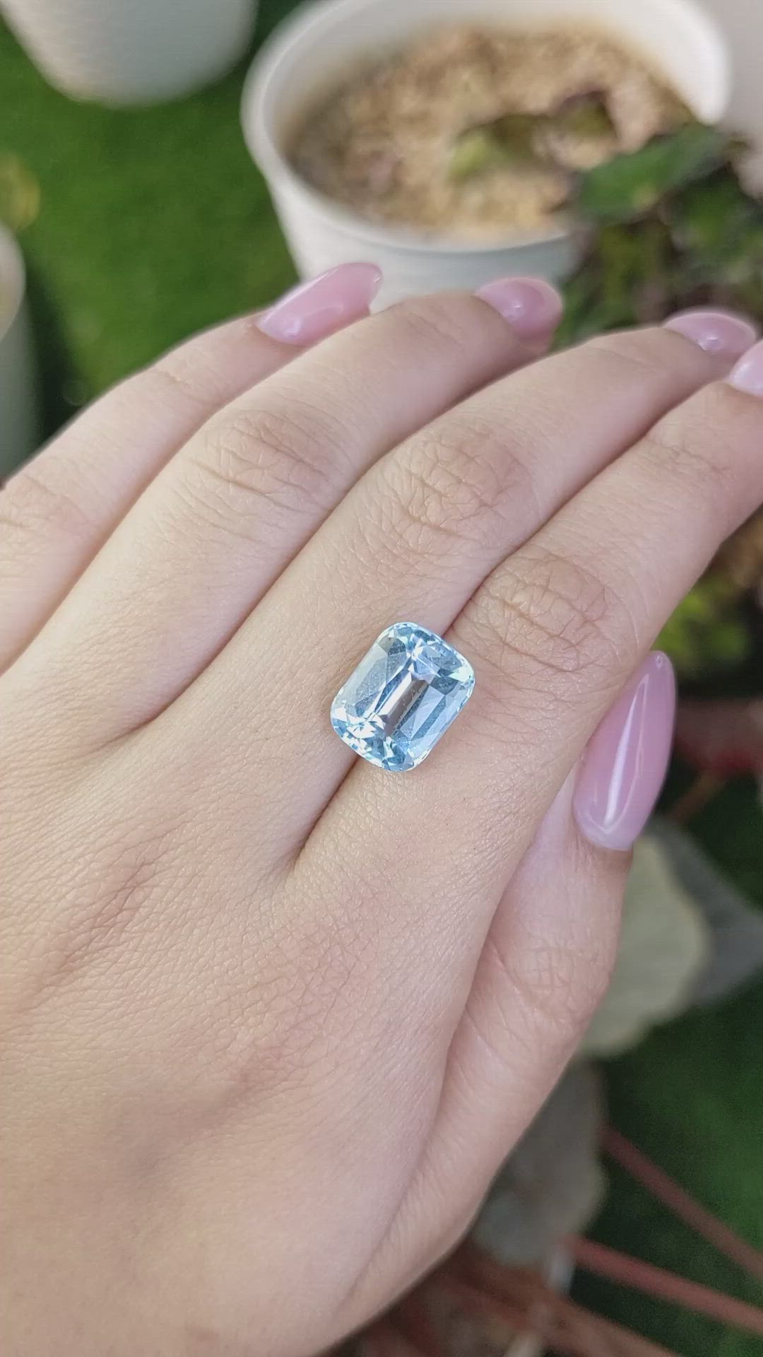 5.80 Ct. Blue Aquamarine from Brazil Size Video