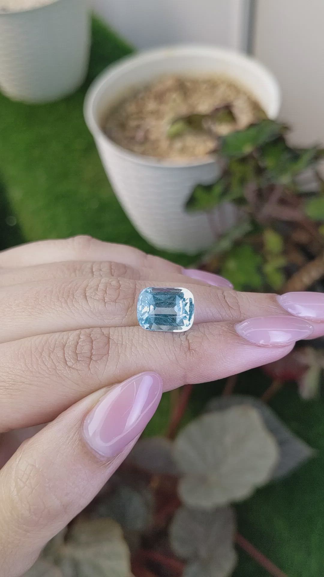5.80 Ct. Blue Aquamarine from Brazil Size Video