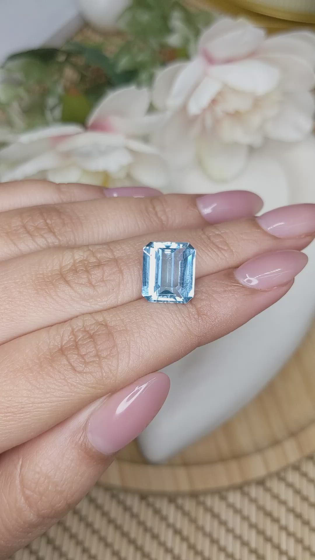 4.97 Ct. Blue Aquamarine from Brazil Size Video