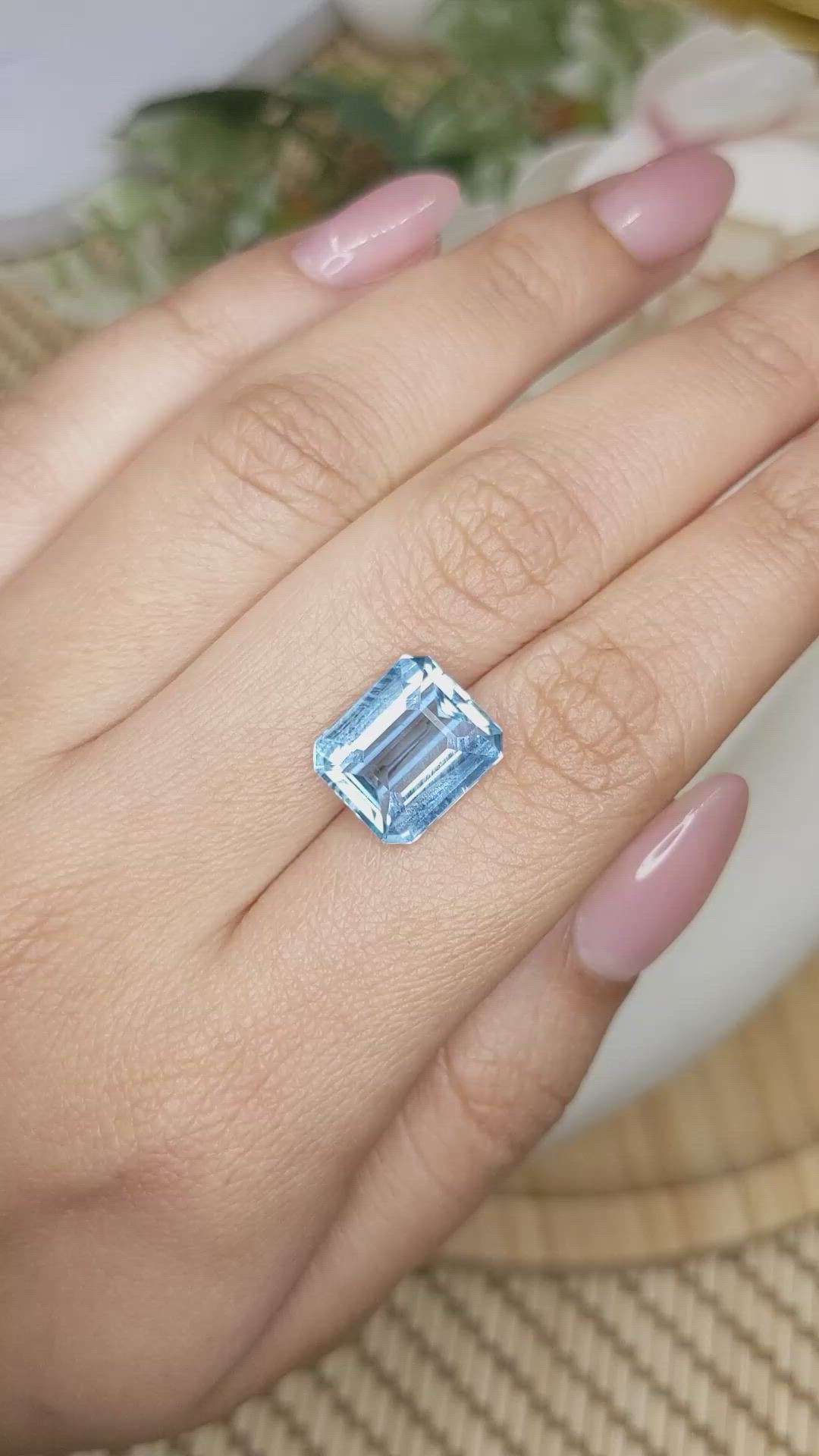4.97 Ct. Blue Aquamarine from Brazil Size Video