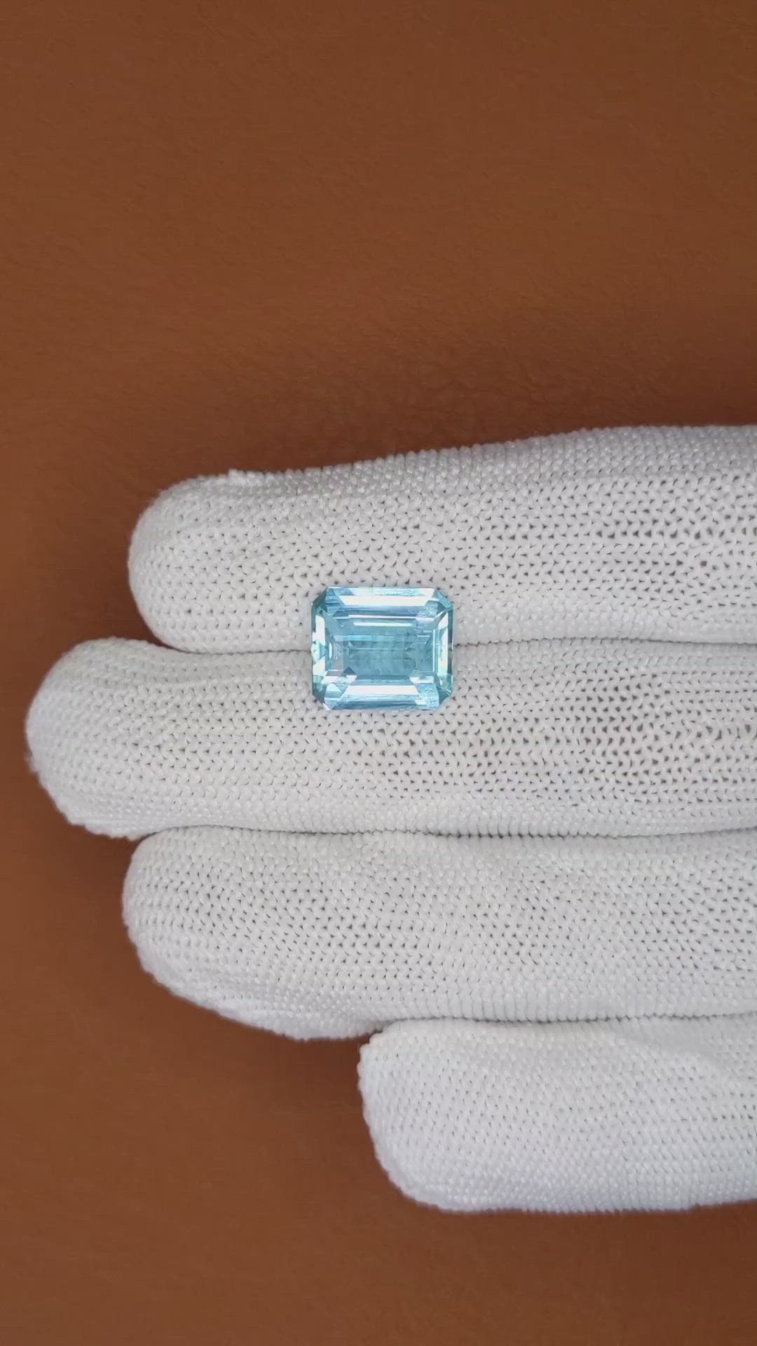 4.97 Ct. Blue Aquamarine from Brazil Size Video
